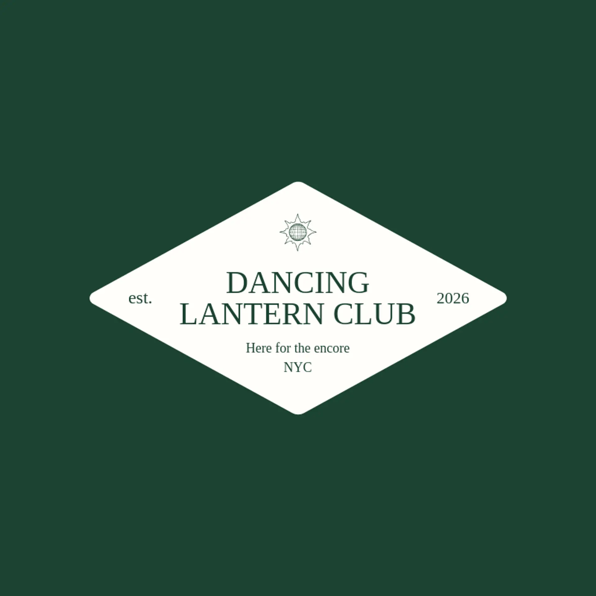 Dancing Lantern Club logo for disco