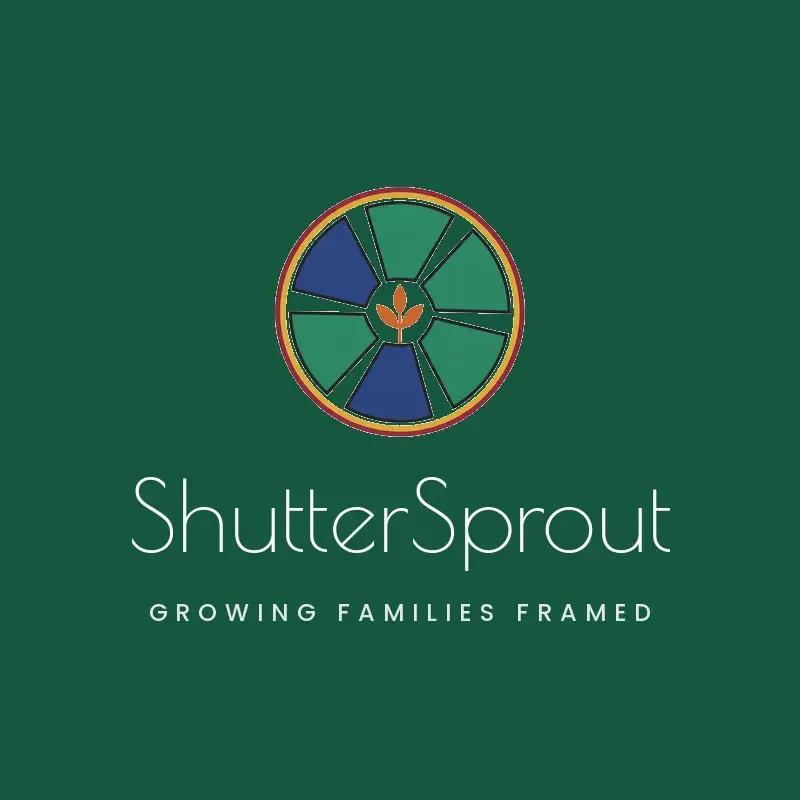 The photography name ShutterSprout as a branded logo in a deco style