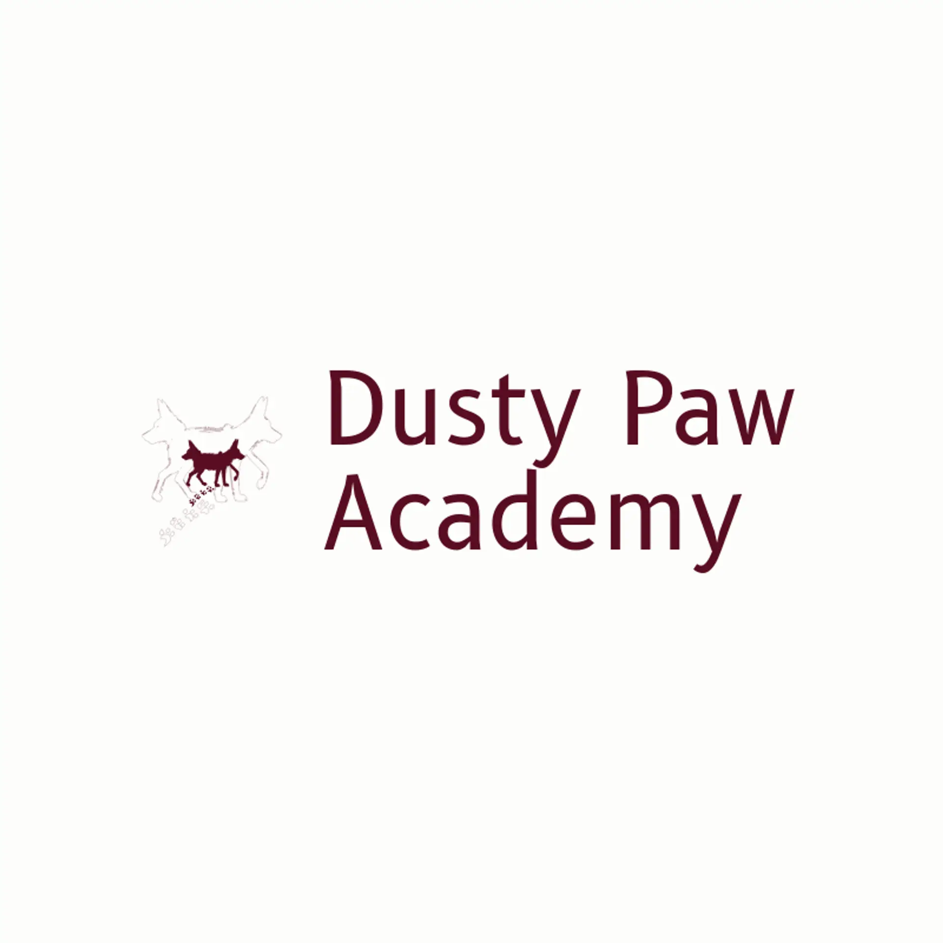 Dusty Paw Academy logo for coyote