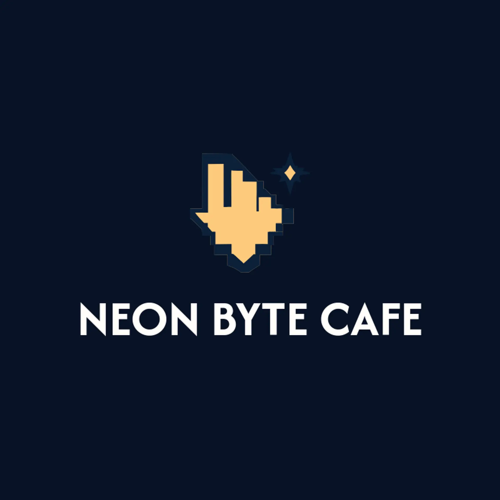 Neon Byte Cafe logo for cyber cafe
