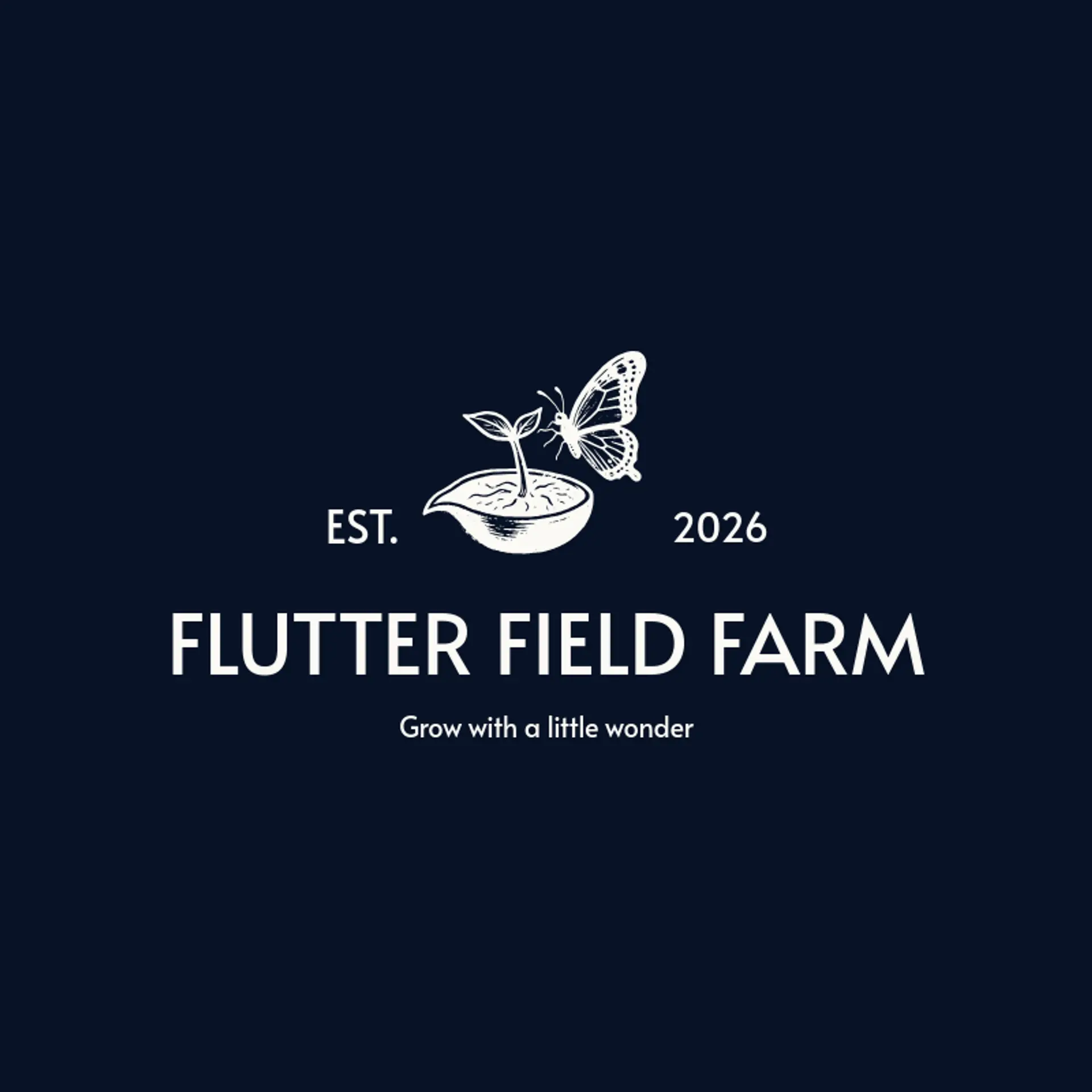 Flutter Field Farm logo for butterfly