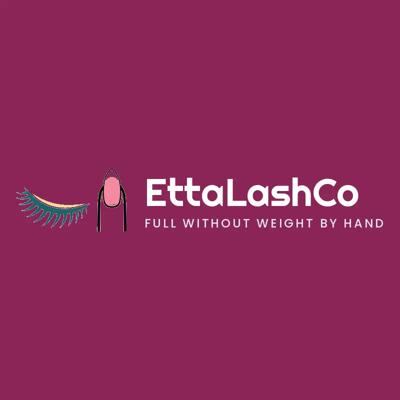 Eyelash and fingernail lash logo in a retro style