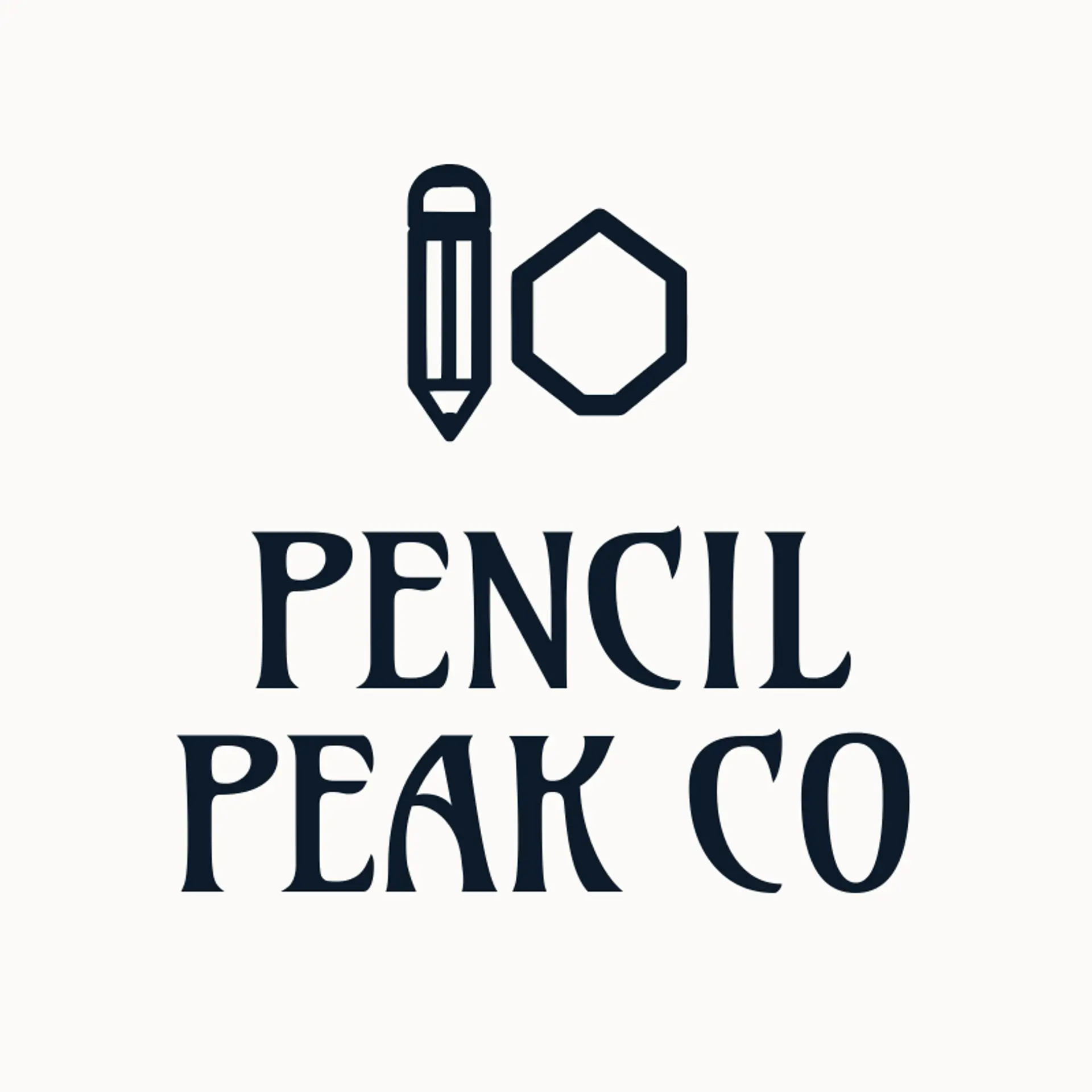 Pencil Peak Co logo for hexagon