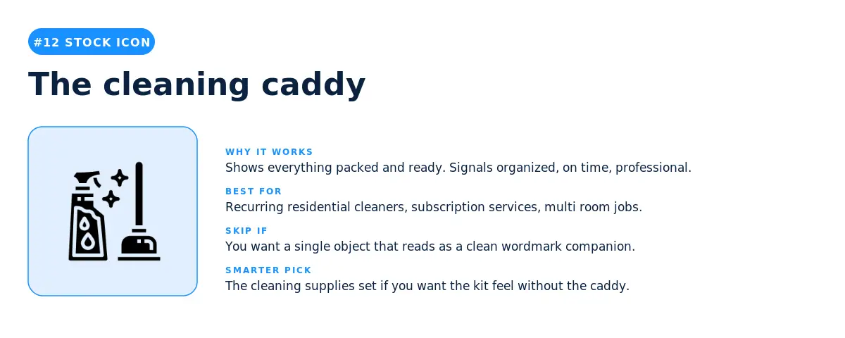 The cleaning caddy stock icon