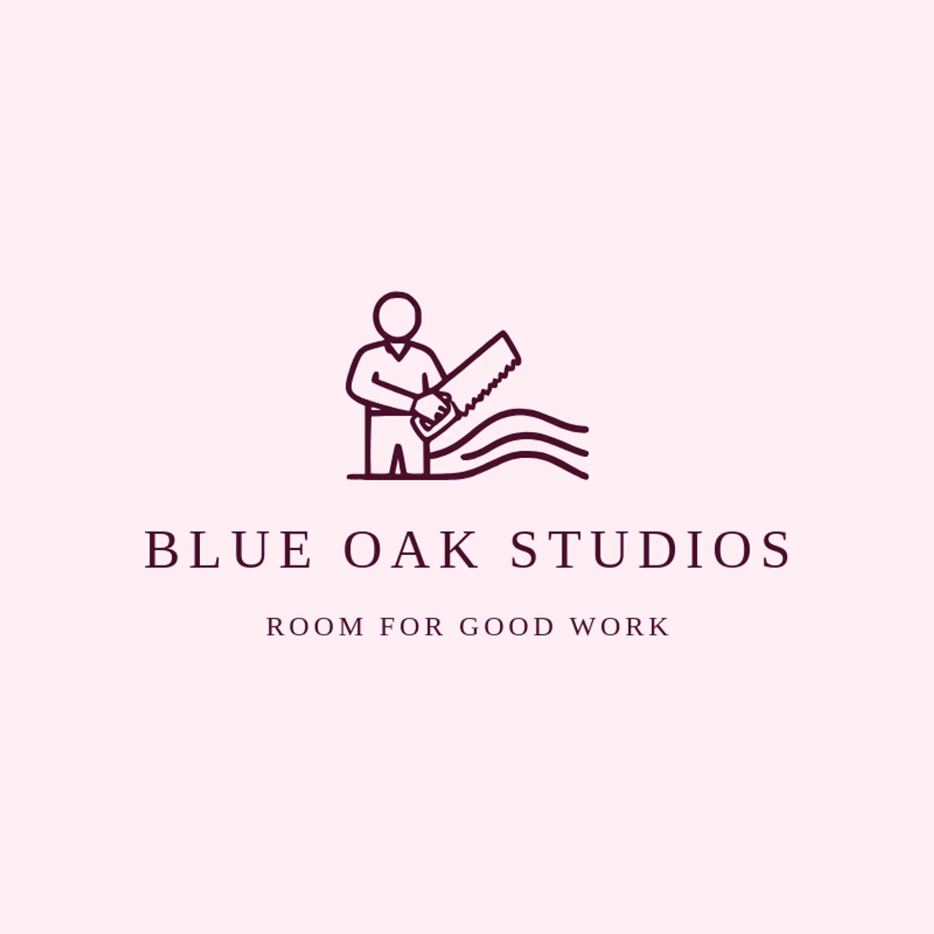 Blue Oak Studios logo for carpenter