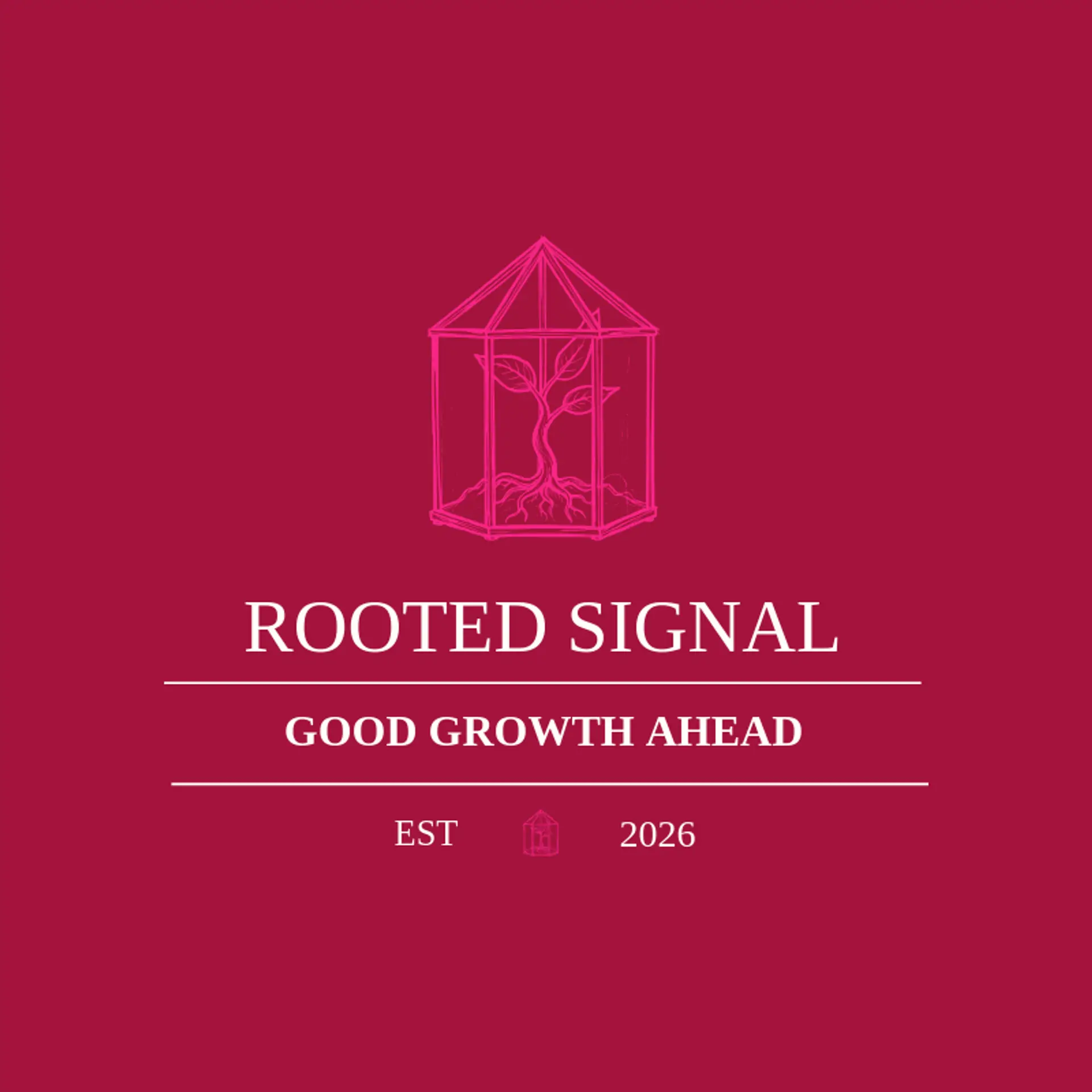Rooted Signal logo for greenhouse