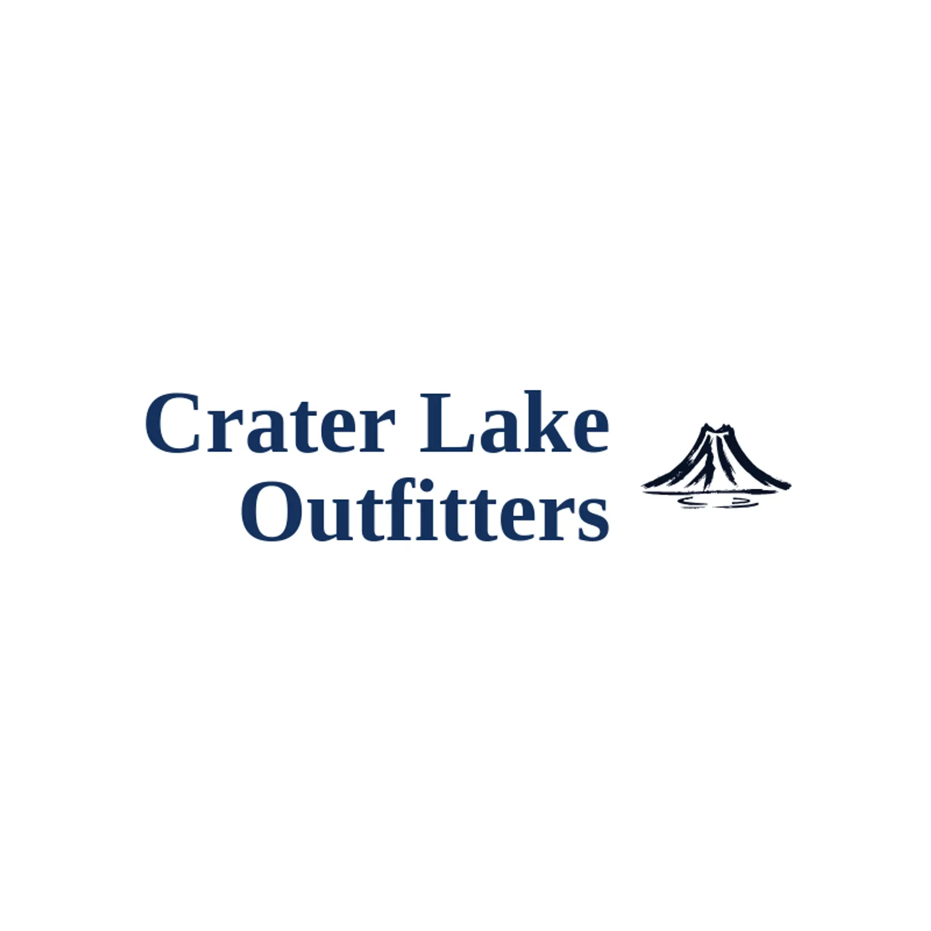 Crater Lake Outfitters logo for volcano
