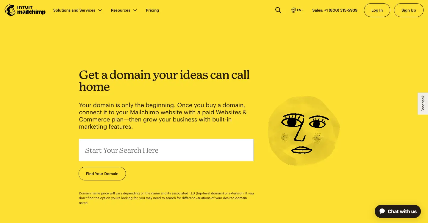 Mailchimp domain registration