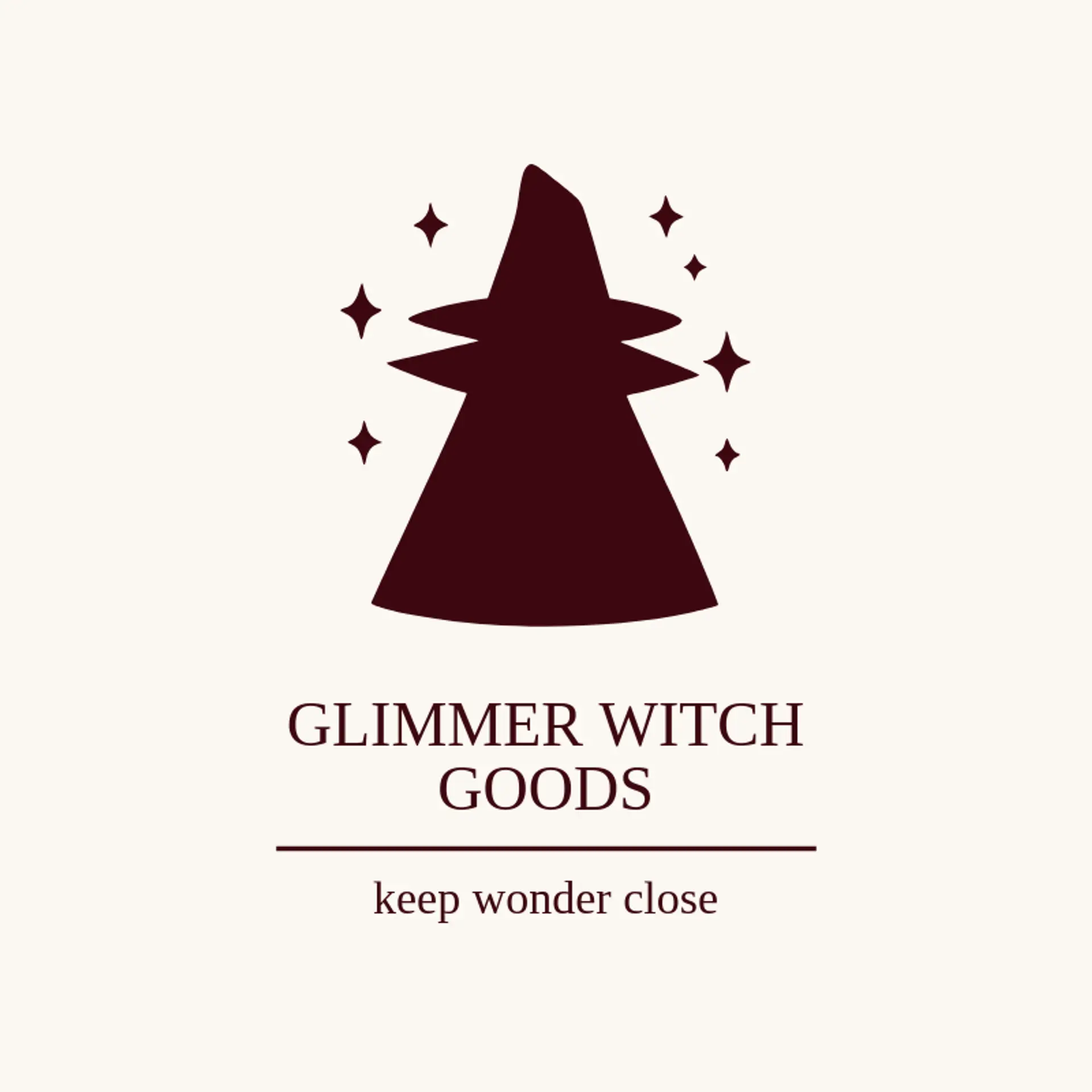 Glimmer Witch Goods logo for witch