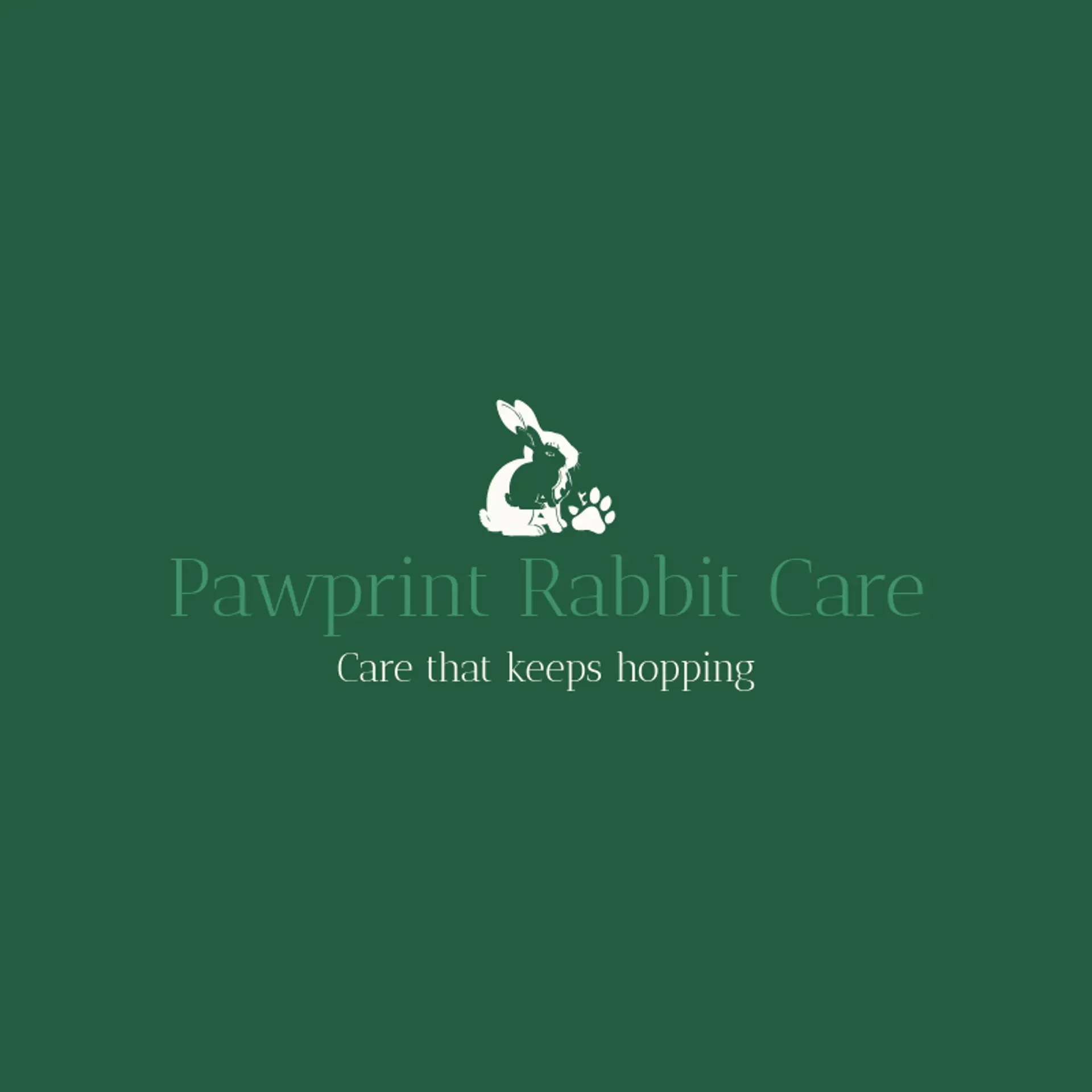 Pawprint Rabbit Care logo for rabbit