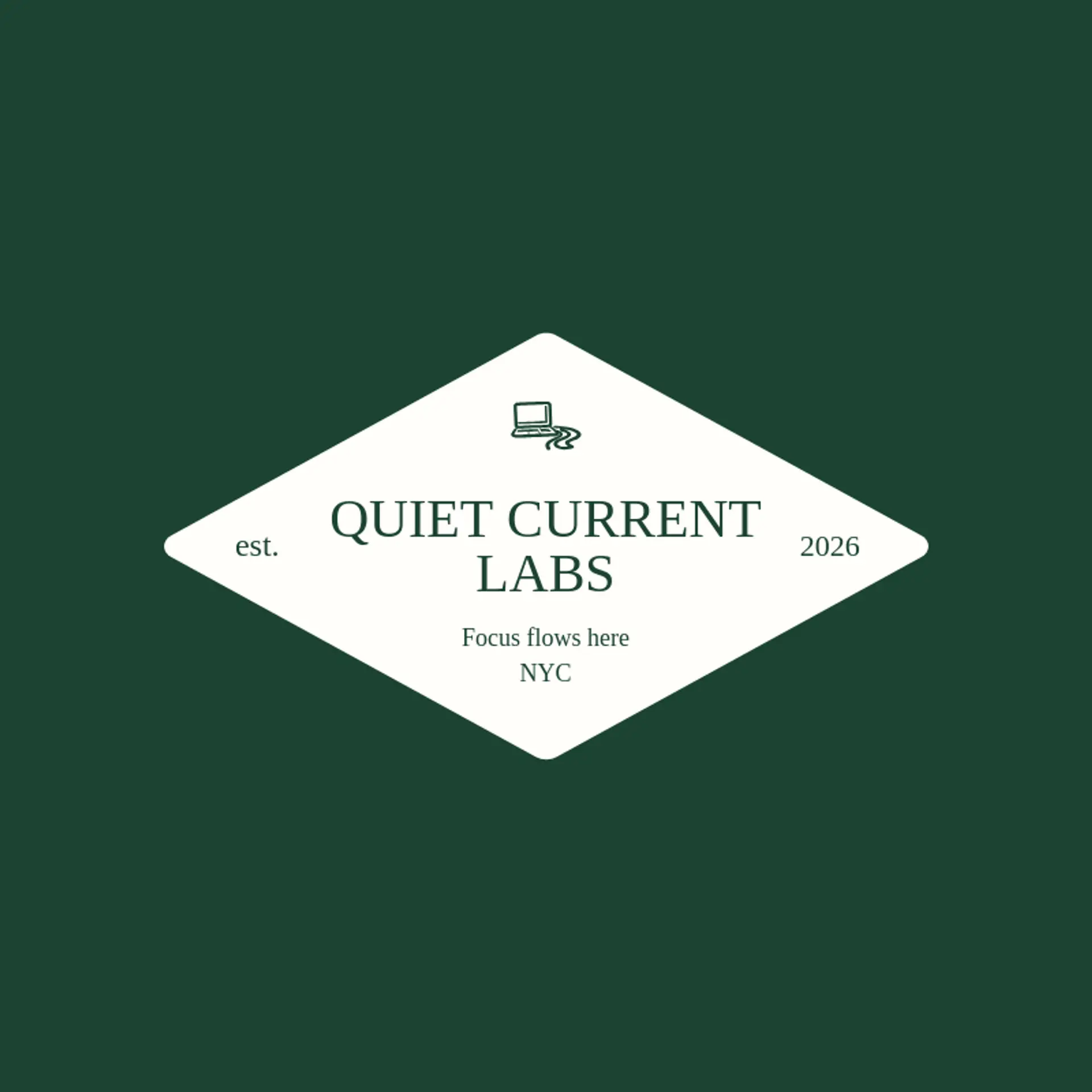 Quiet Current Labs logo for laptop