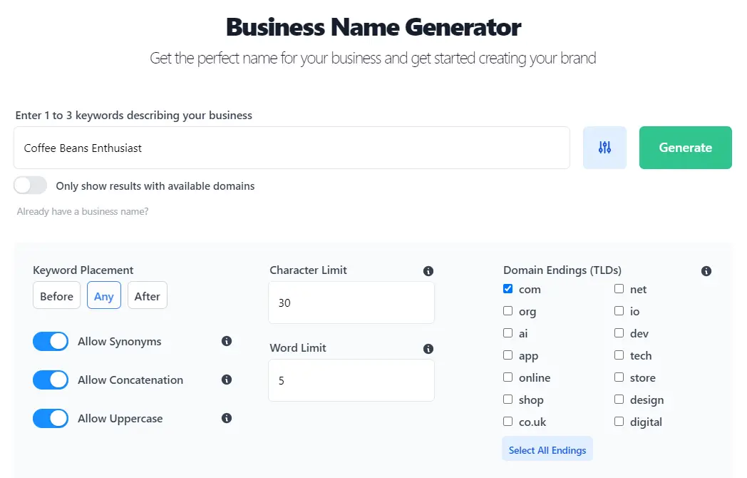 Business Name Generator