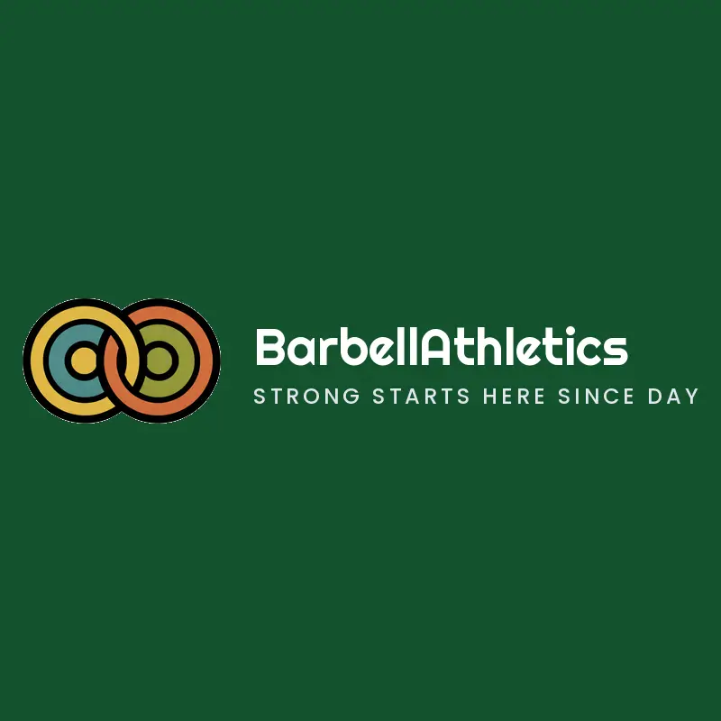Retro interwoven barbell weight plates logo for BarbellAthletics