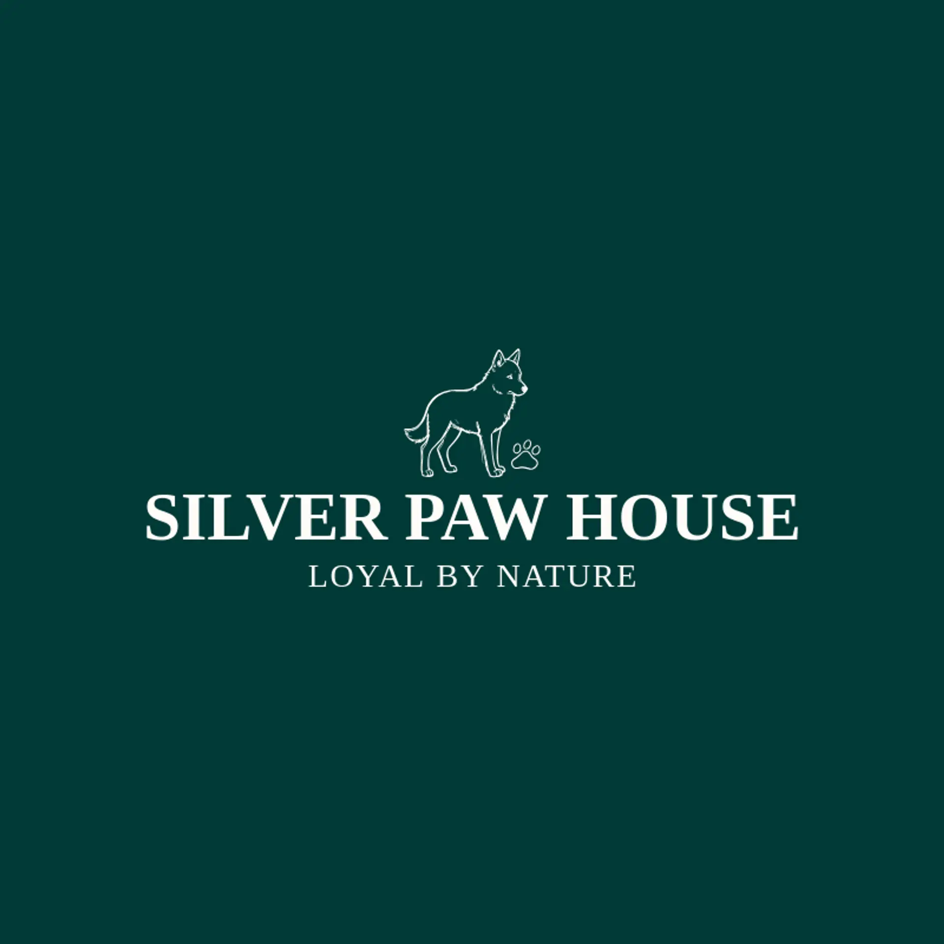Silver Paw House logo for husky