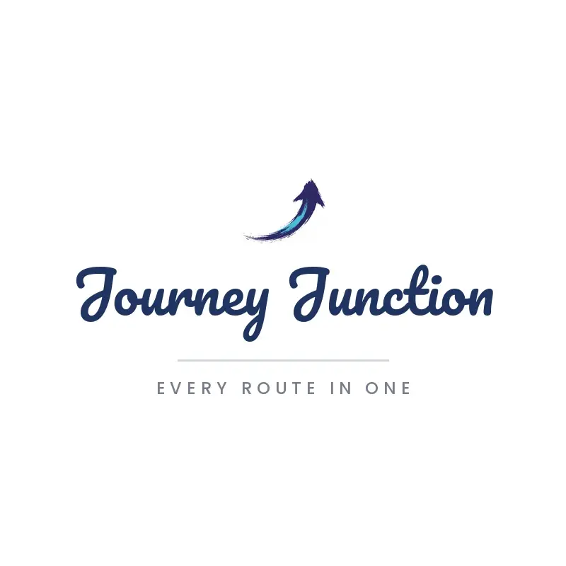 The travel name Journey Junction as a branded logo in a brush paint style