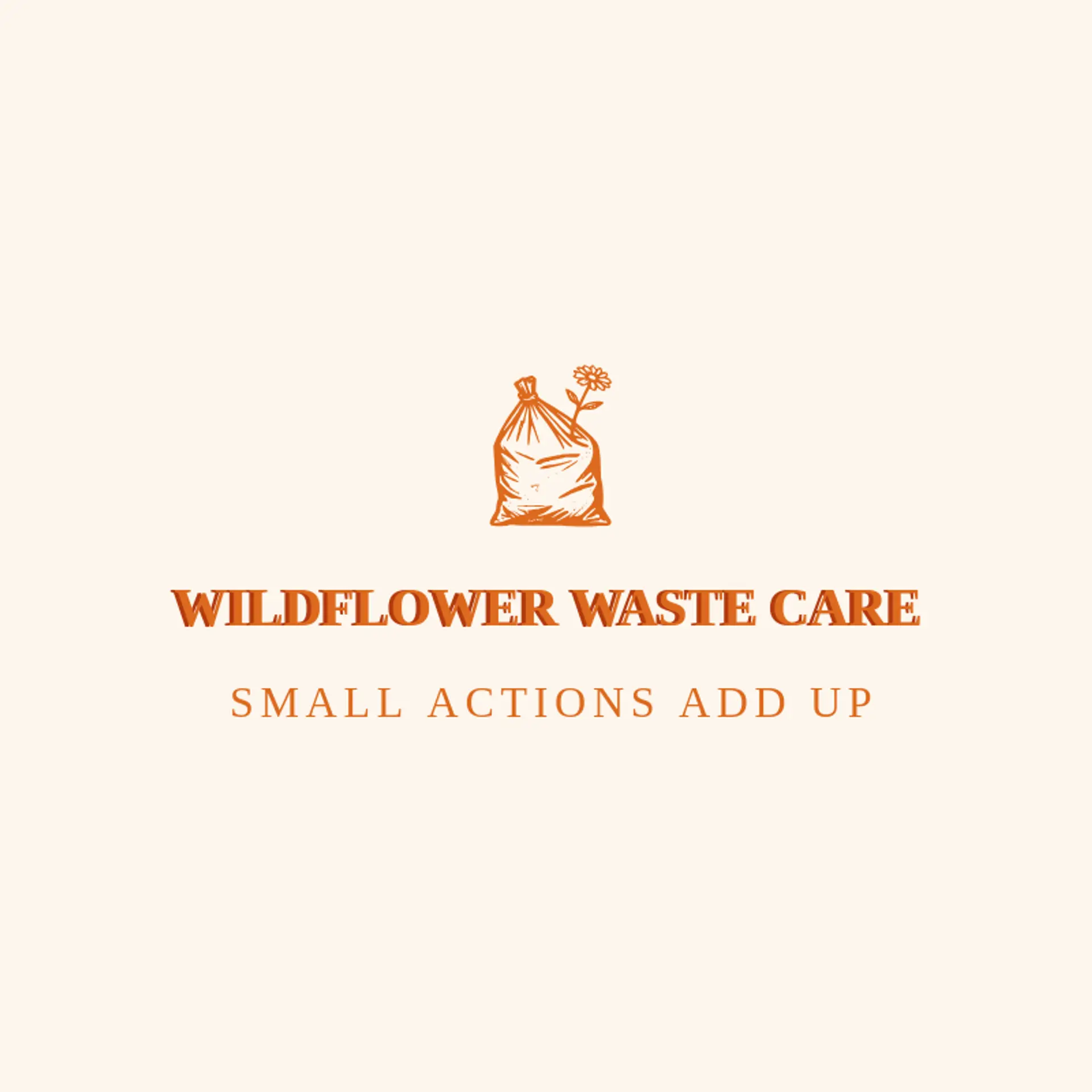 Wildflower Waste Care logo for garbage