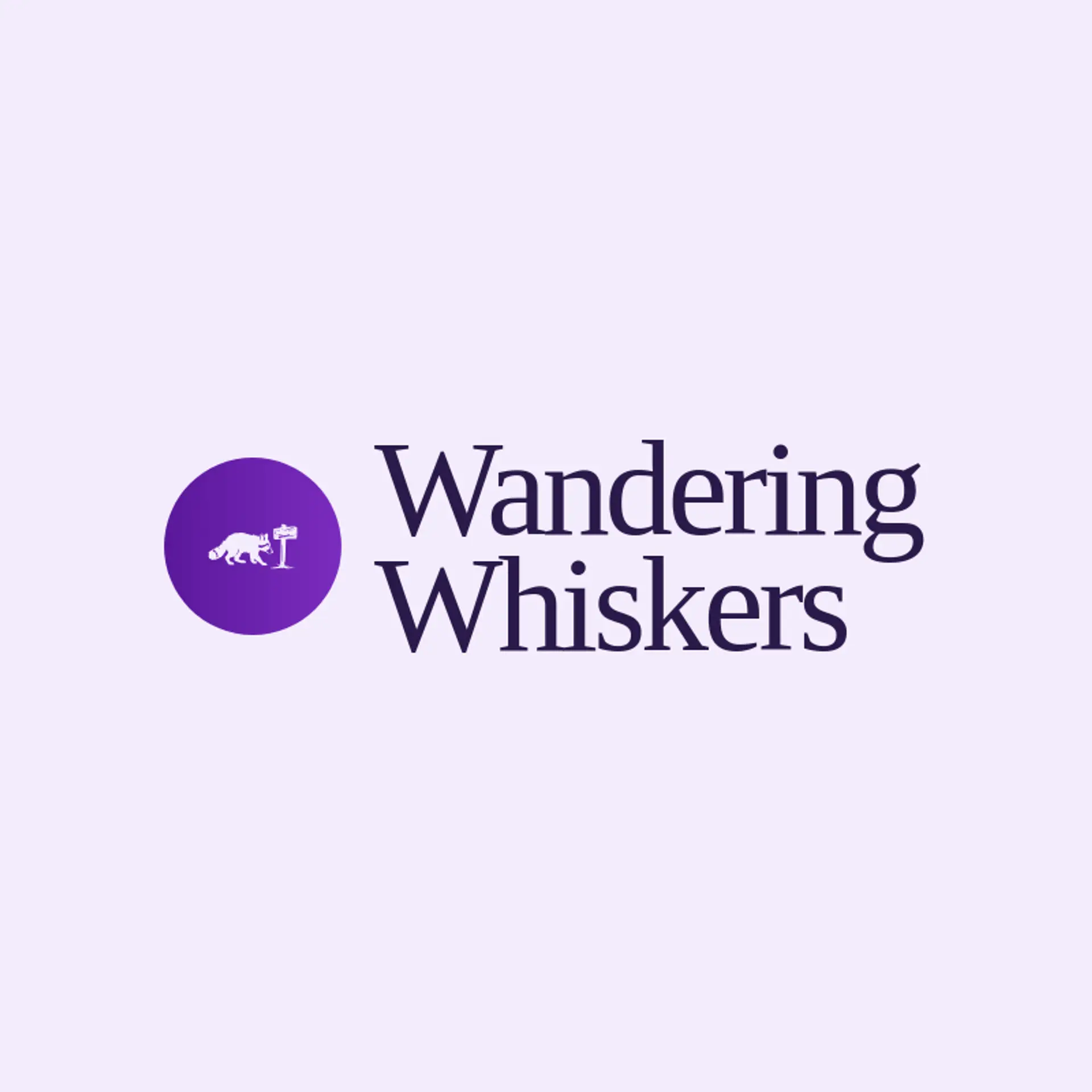 Wandering Whiskers logo for raccoon
