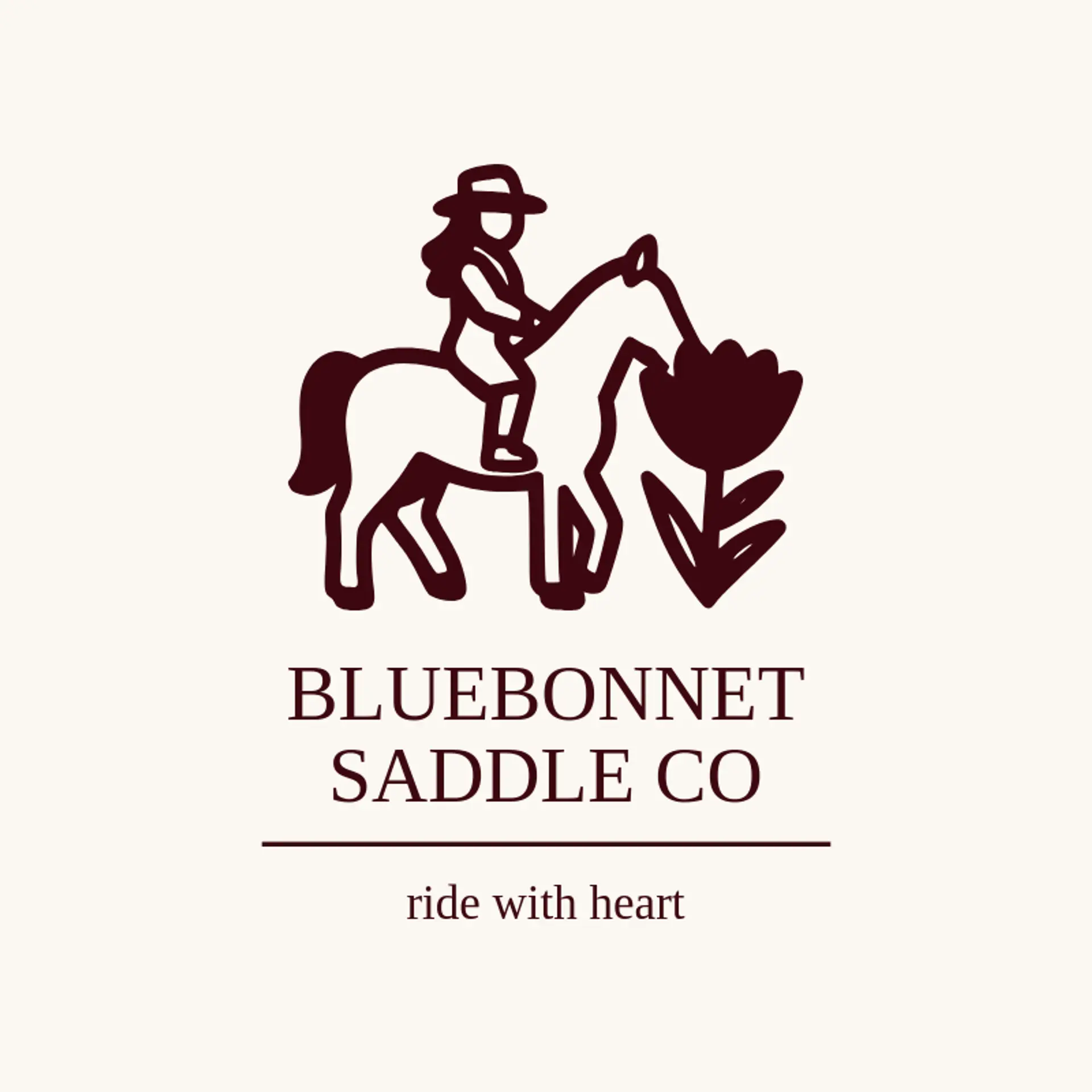Bluebonnet Saddle Co logo for cowgirl