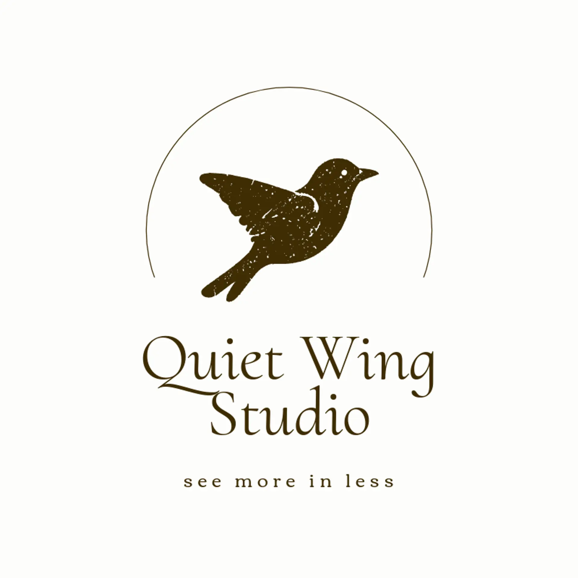 Quiet Wing Studio logo for negative space