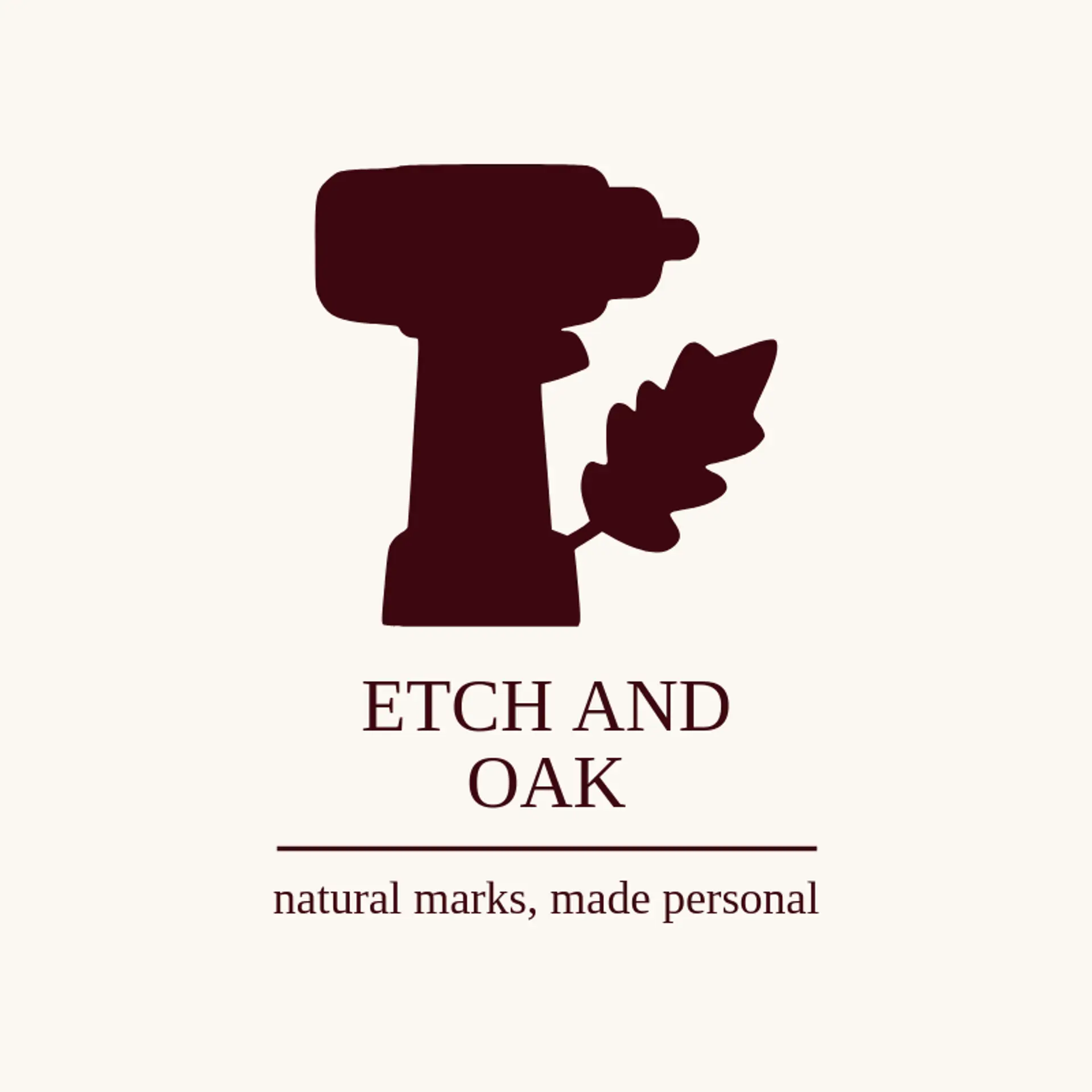 Etch and Oak logo for laser engraving