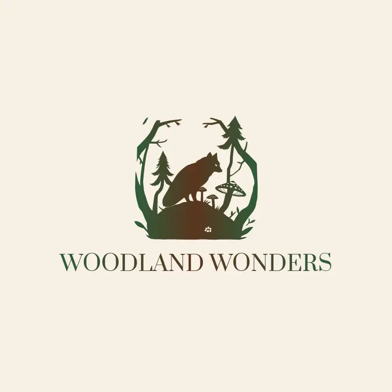 The daycare name Woodland Wonders as a branded logo with a color icon