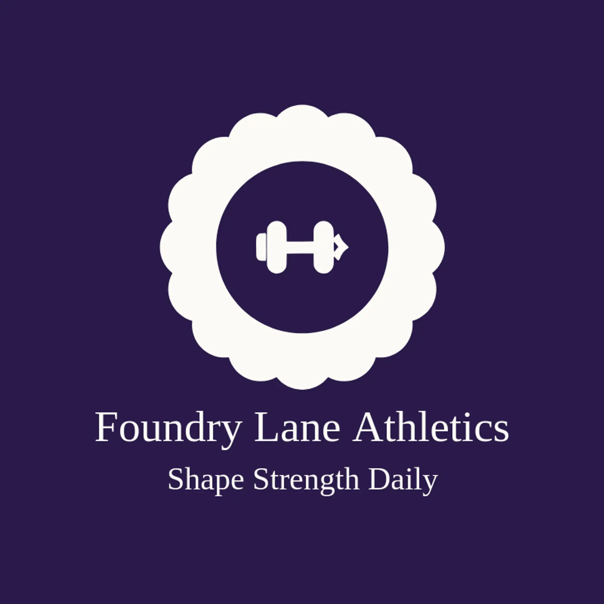 Foundry Lane Athletics logo for dumbbell