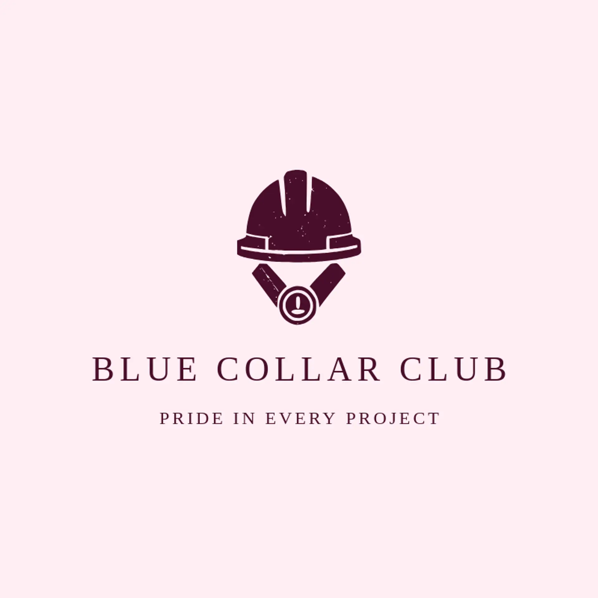 Blue Collar Club logo for hard hat