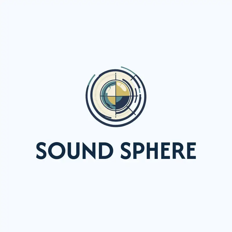 The music brand name Sound Sphere as a branded logo with a color icon