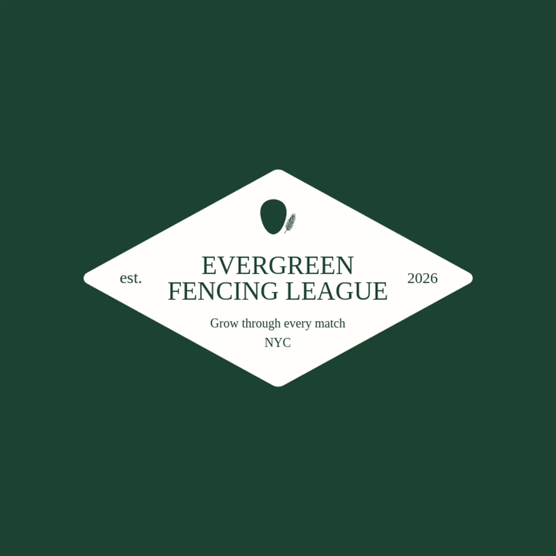 Evergreen Fencing League logo for fencing