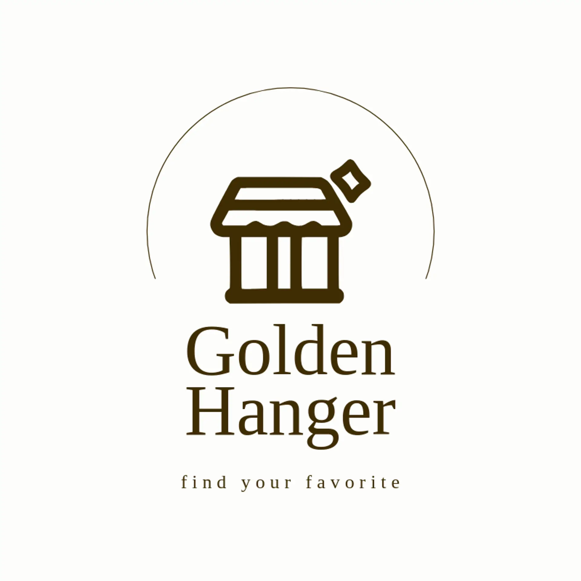 Golden Hanger logo for clothing store