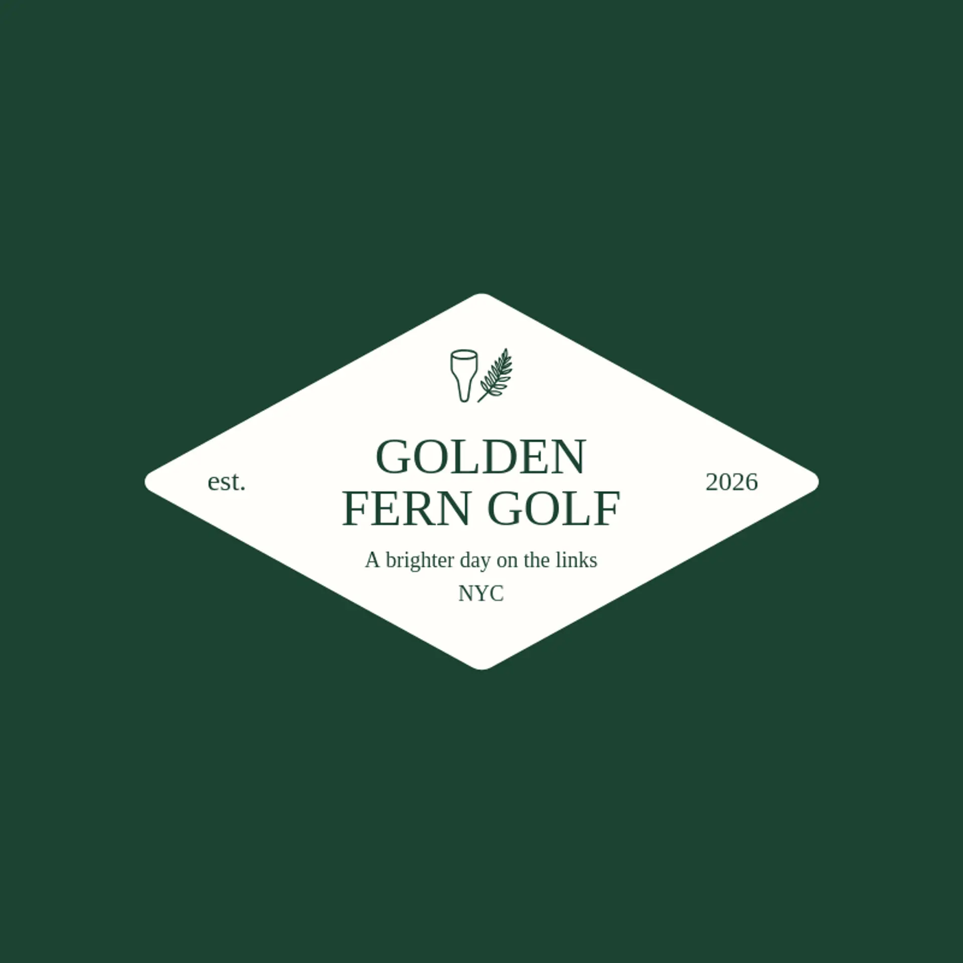 Golden Fern Golf logo for golf course
