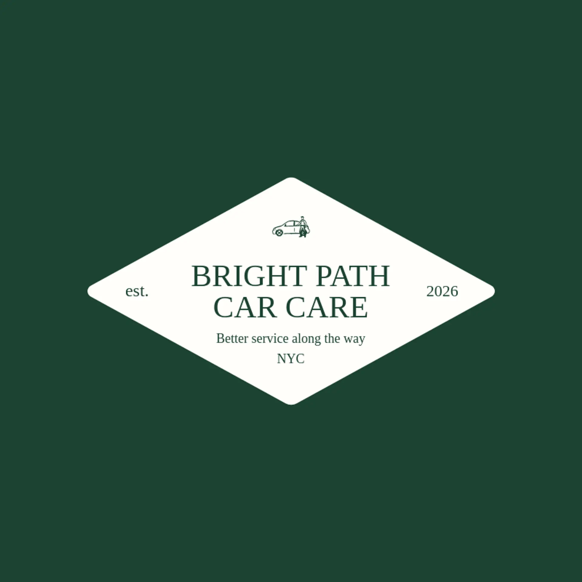 Bright Path Car Care logo for car mechanic