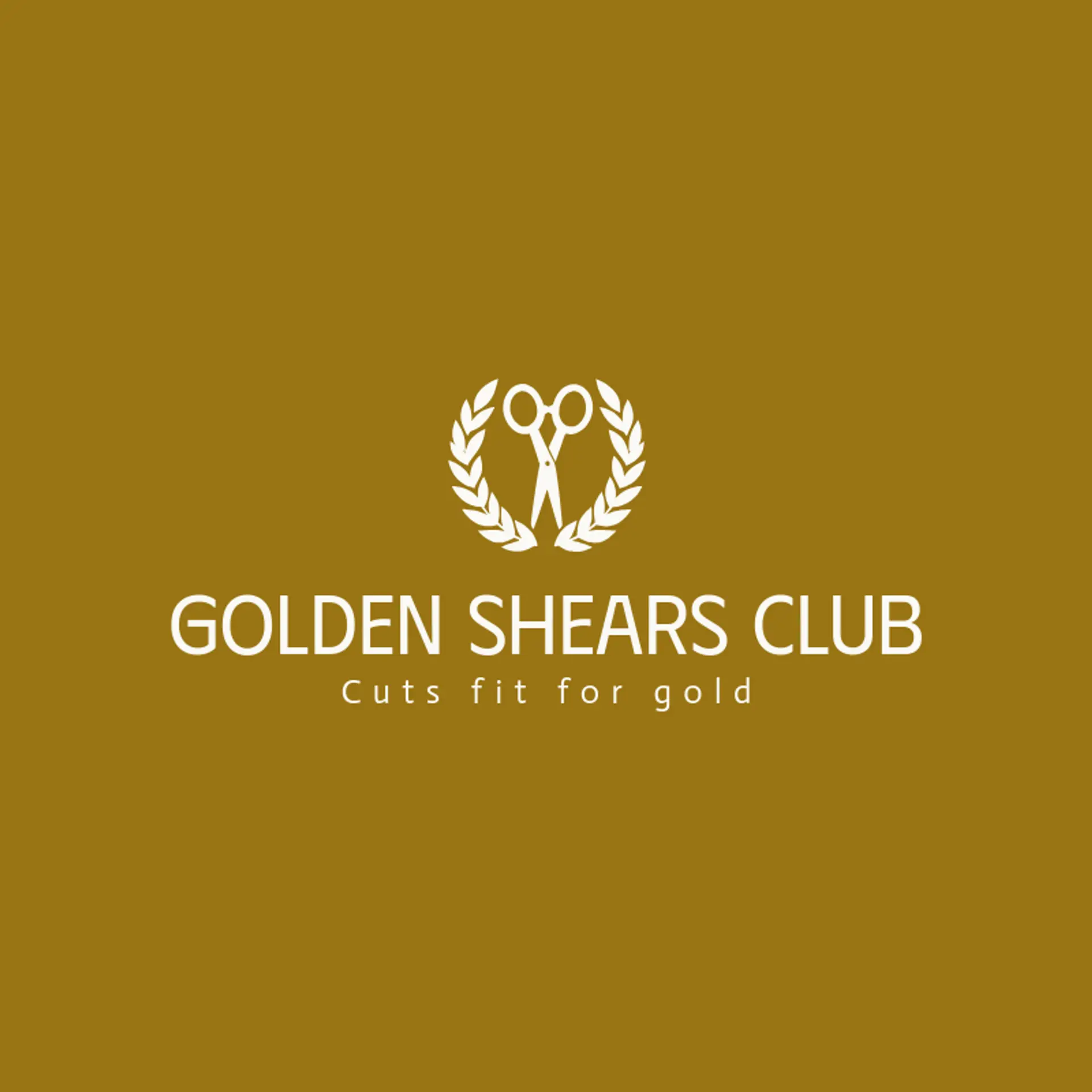 Golden Shears Club logo for men salon