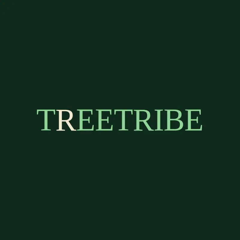 The tree trimming company name TreeTribe as a branded logo with a color icon
