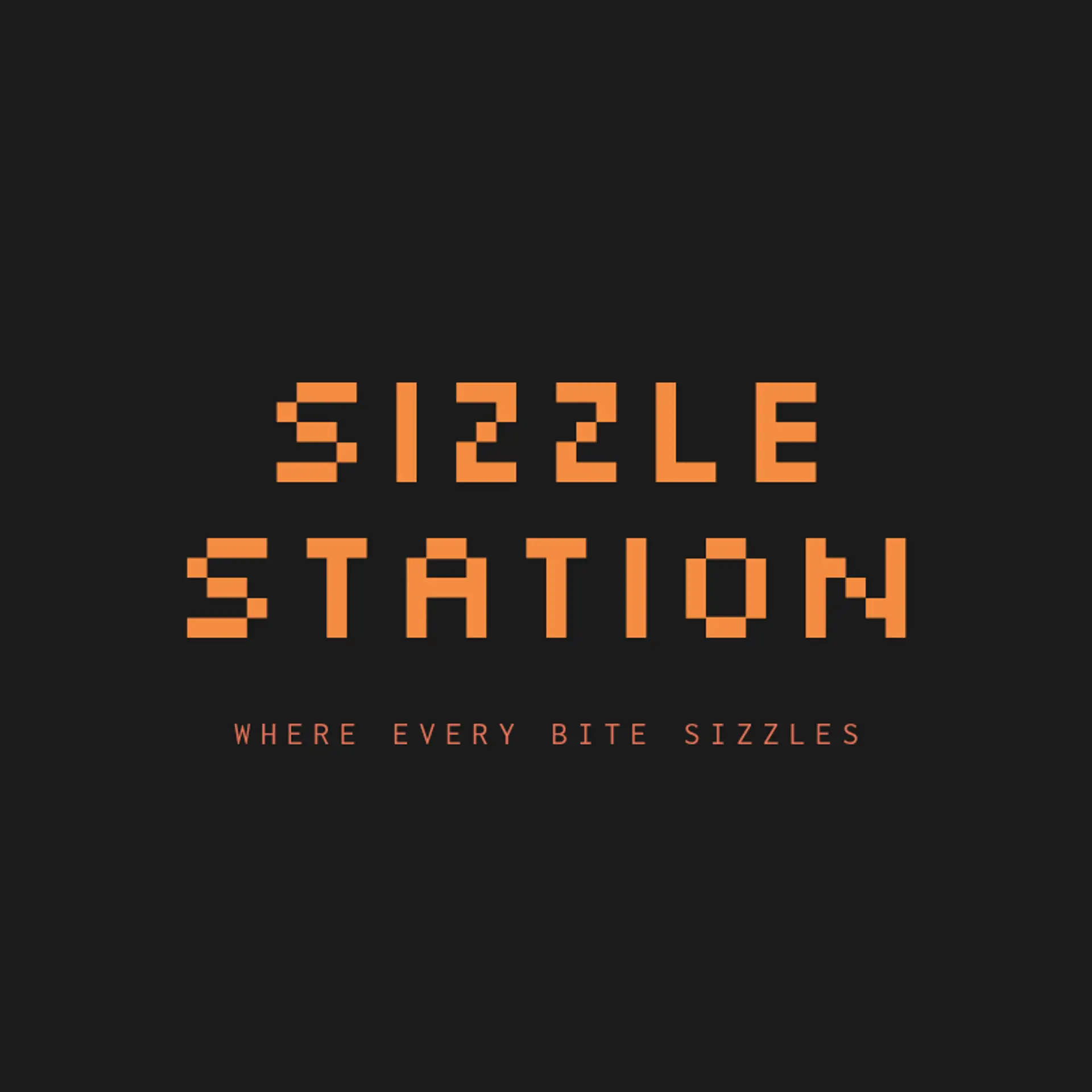 Sizzle Station logo for burger restaurant