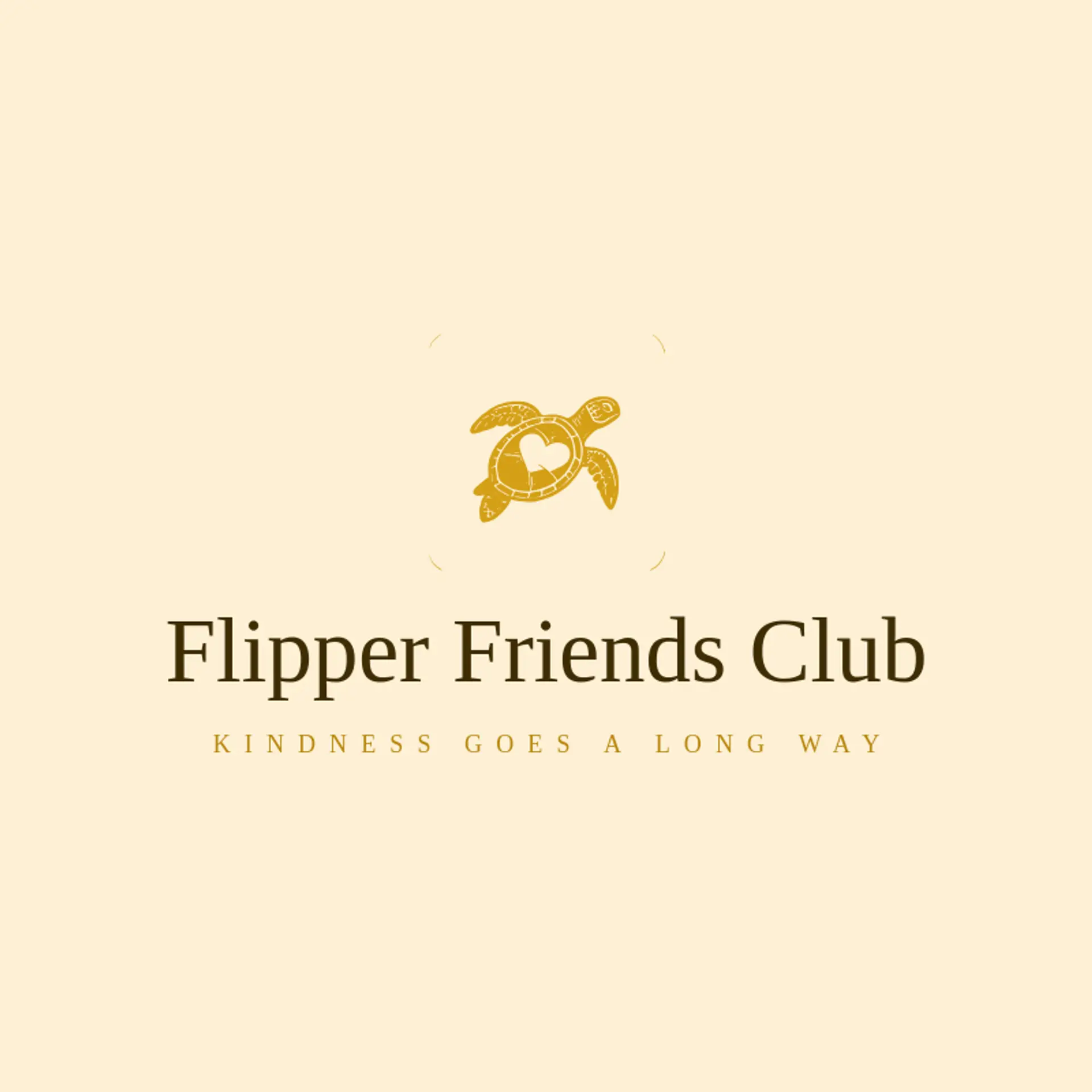 Flipper Friends Club logo for sea turtle