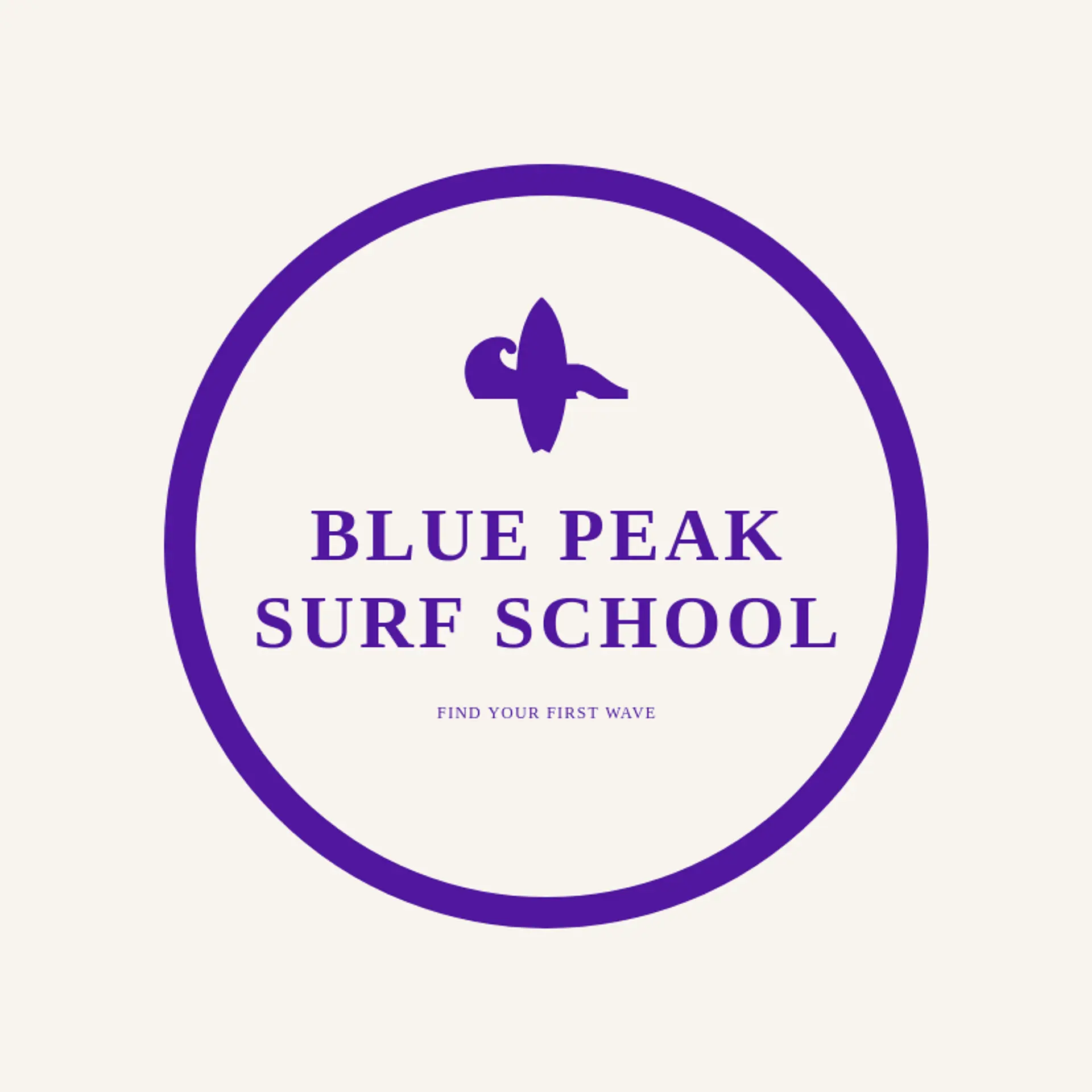 Blue Peak Surf School logo for surfboard