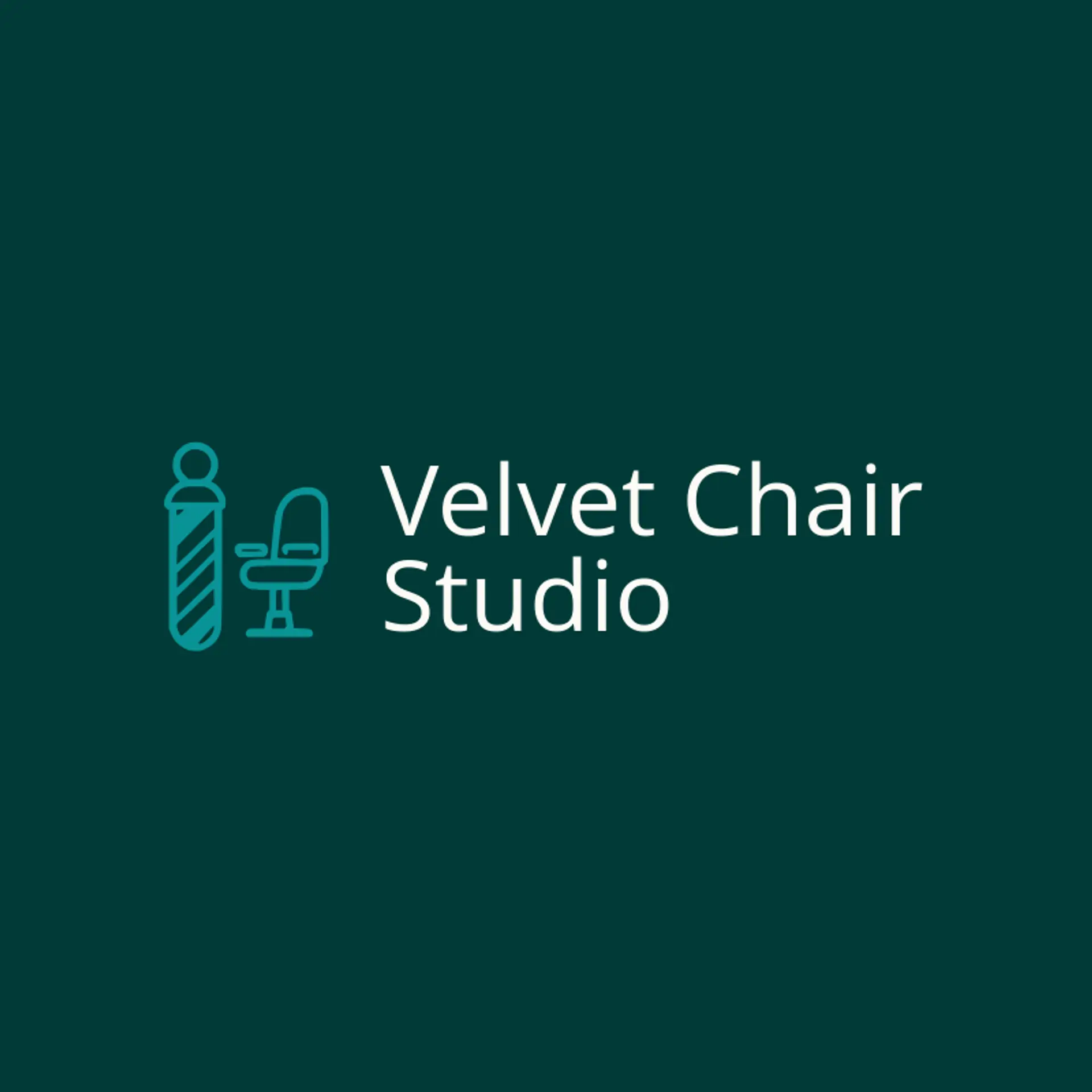 Velvet Chair Studio logo for barber pole