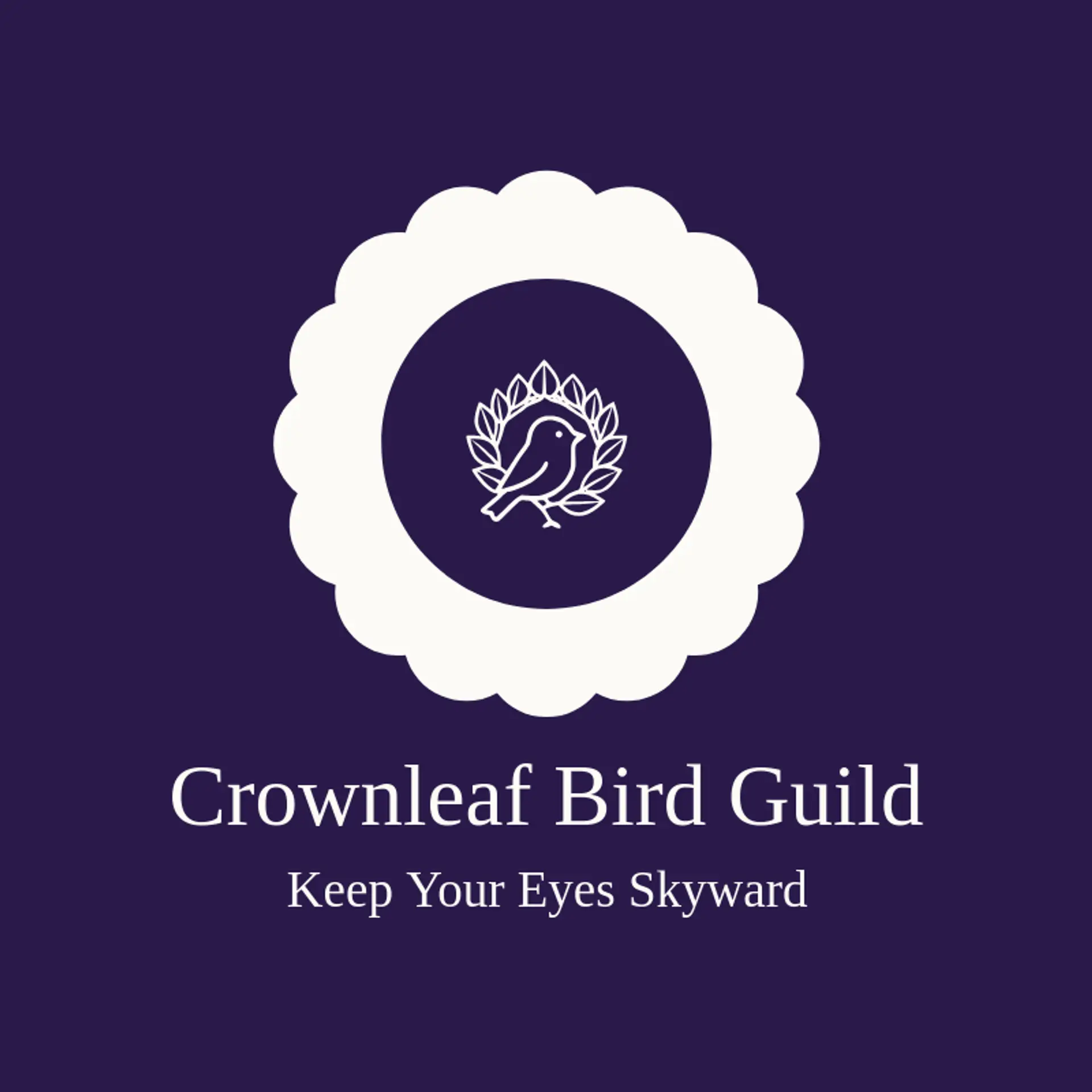 Crownleaf Bird Guild logo for hood