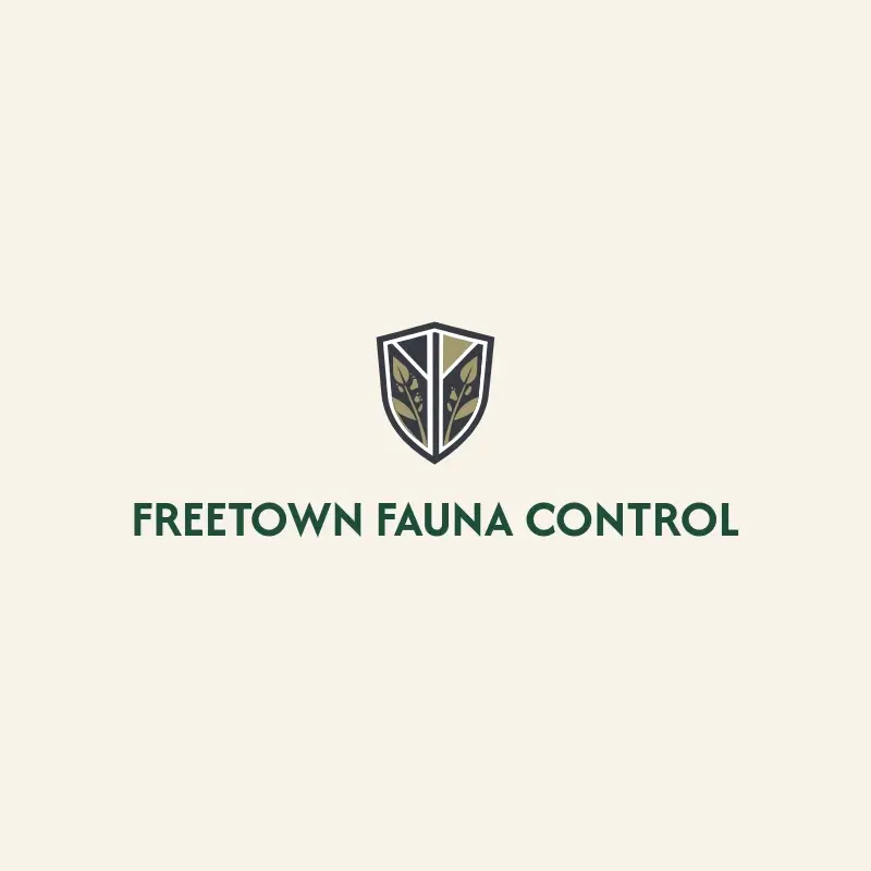 The pest control name Freetown Fauna Control as a branded logo with a color icon