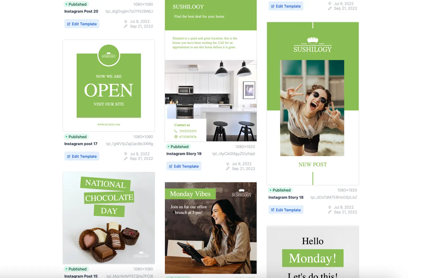Pick a ready-made social media template and start customizing it