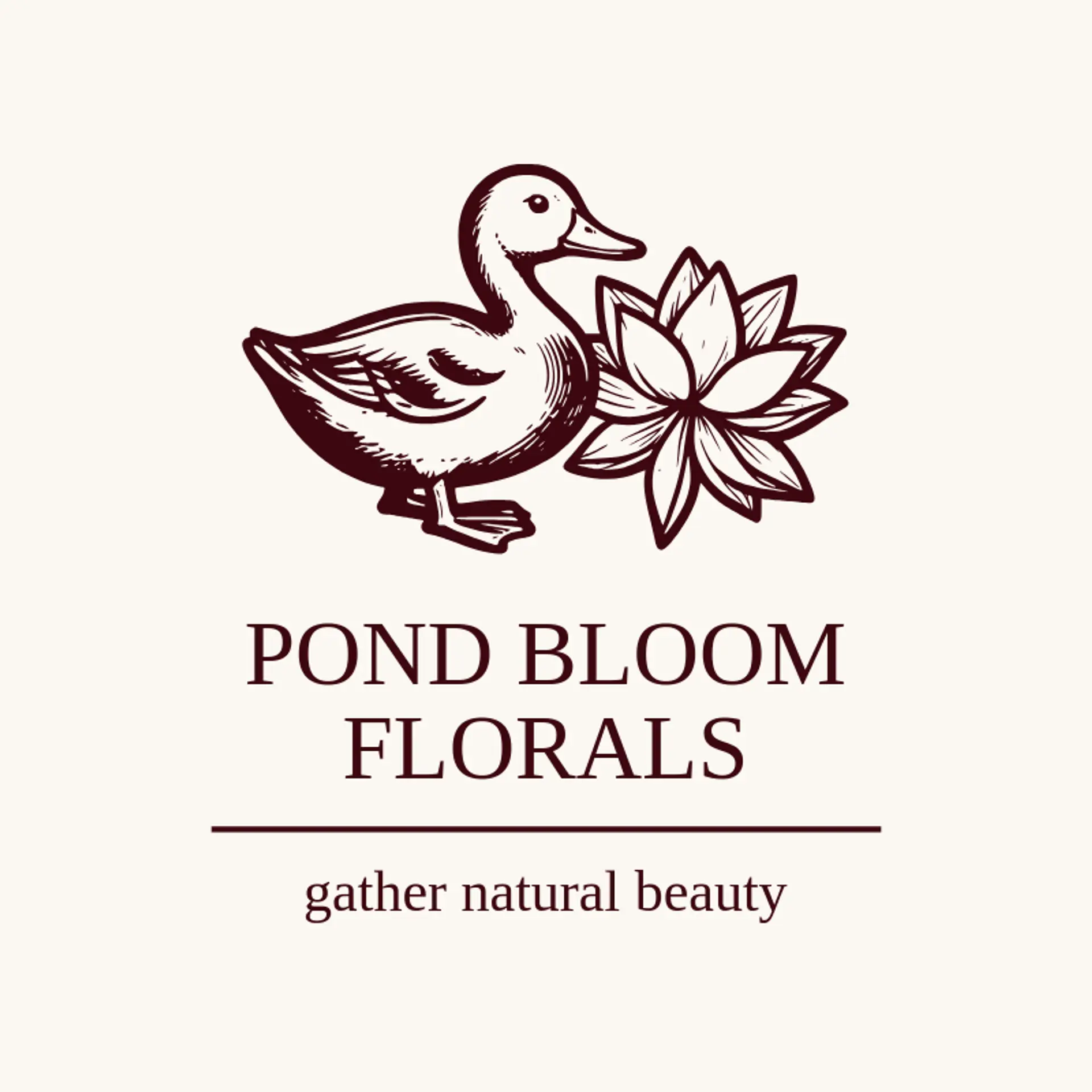 Pond Bloom Florals logo for duck