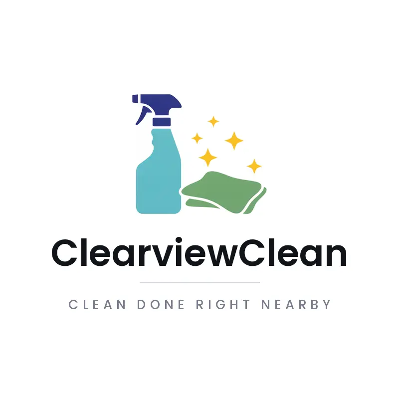 Sparkling spray bottle and cloth logo for a cleaning brand