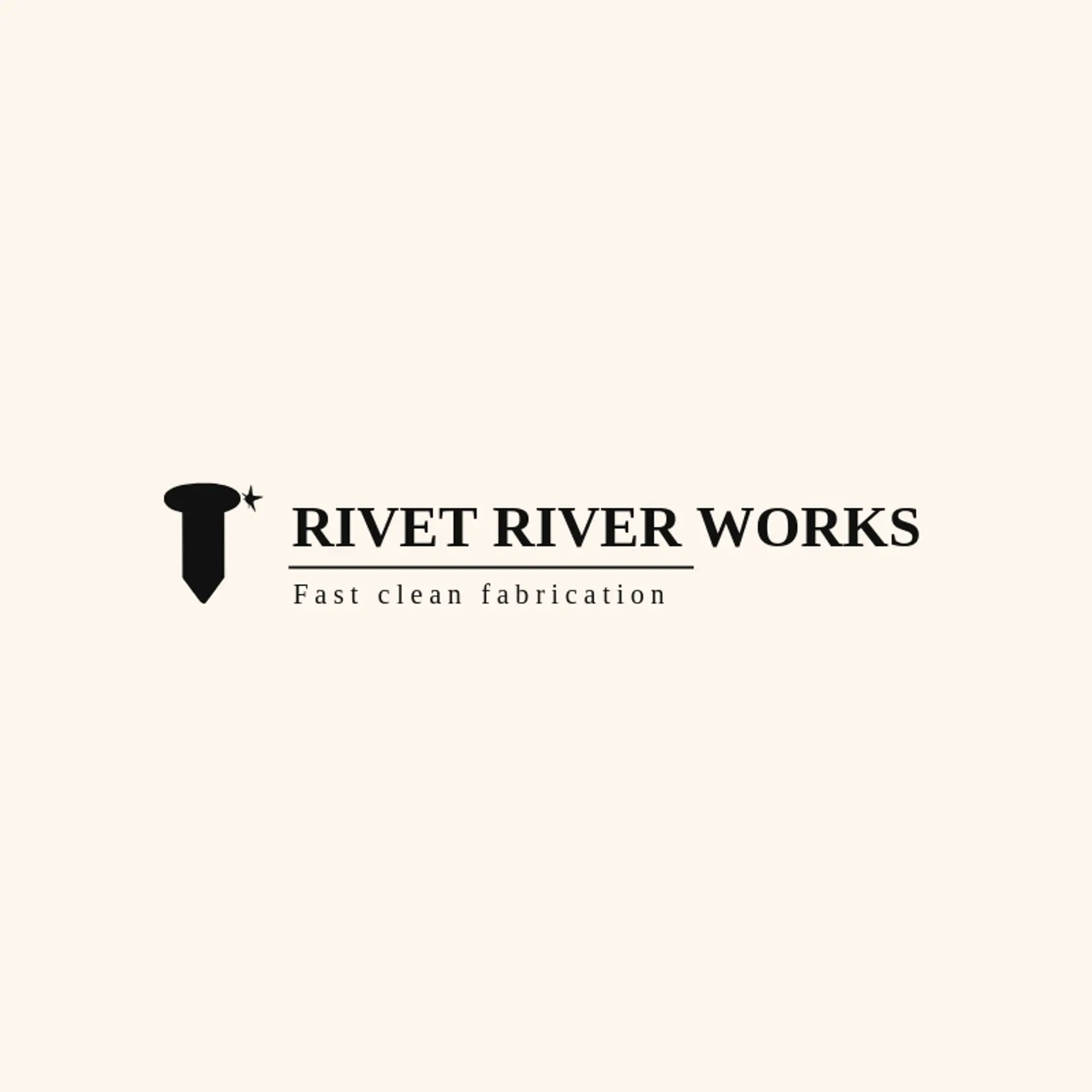 Rivet River Works logo for metal