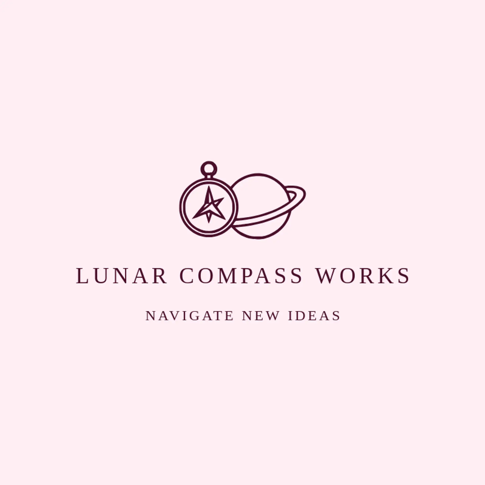 Lunar Compass Works logo for sci fi