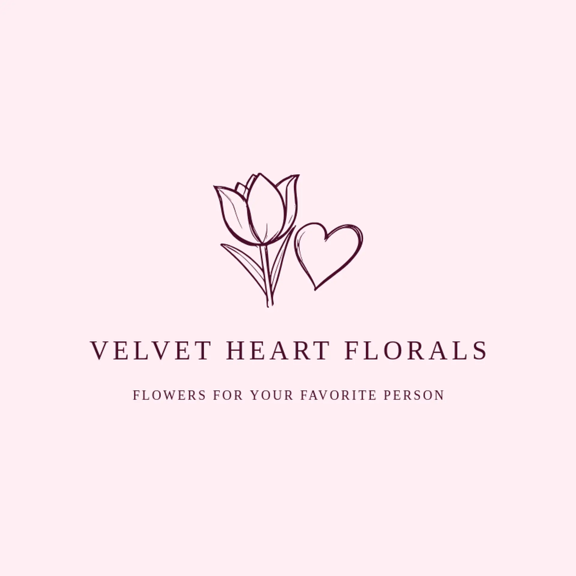 Velvet Heart Florals logo for valentine