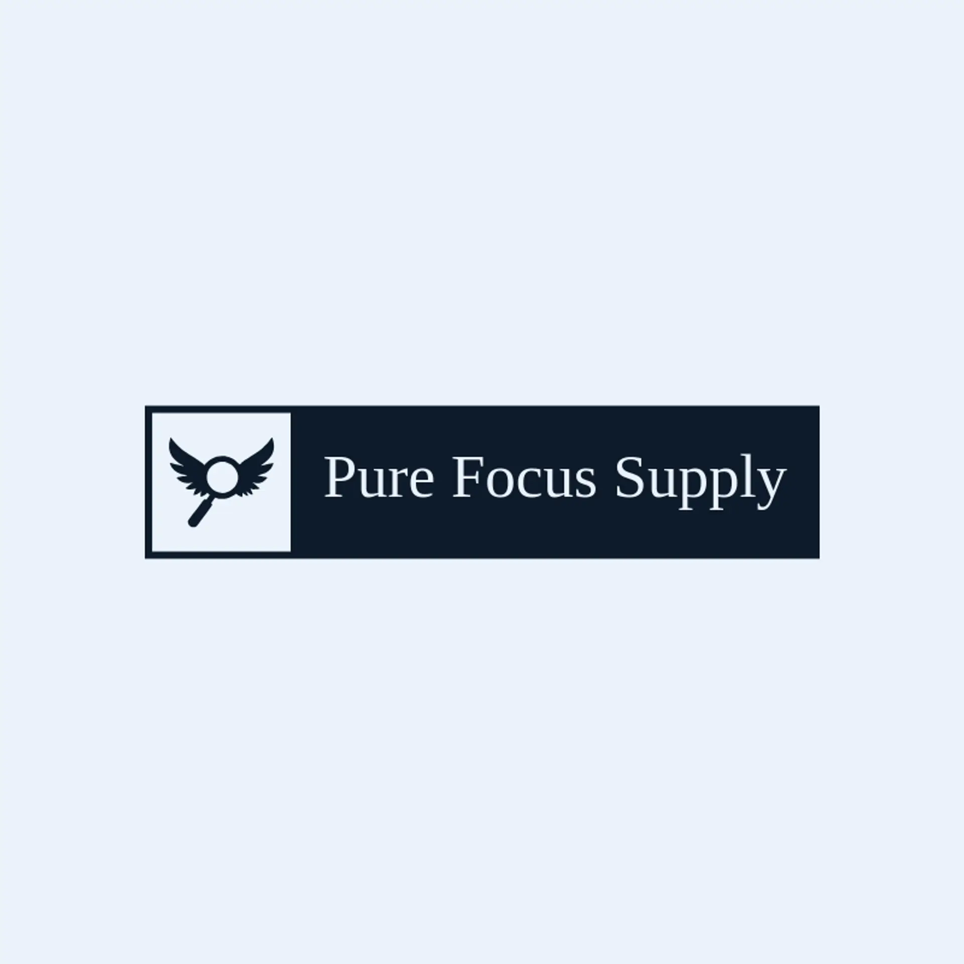 Pure Focus Supply logo for magnifying glass