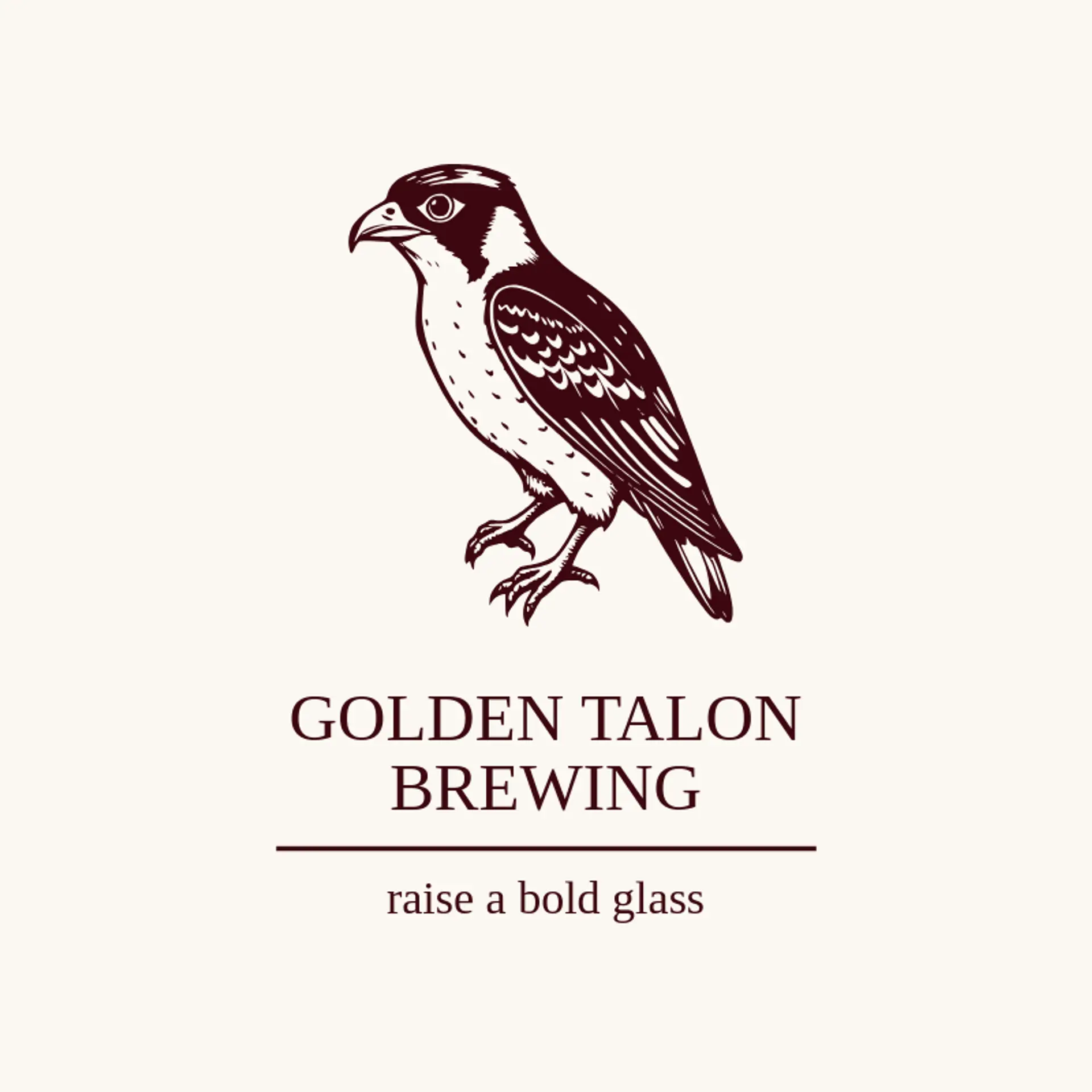 Golden Talon Brewing logo for falcon