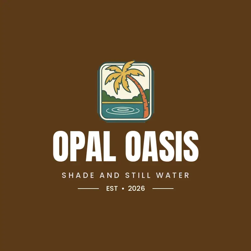 The hotel name Opal Oasis as a branded logo in a black ink style