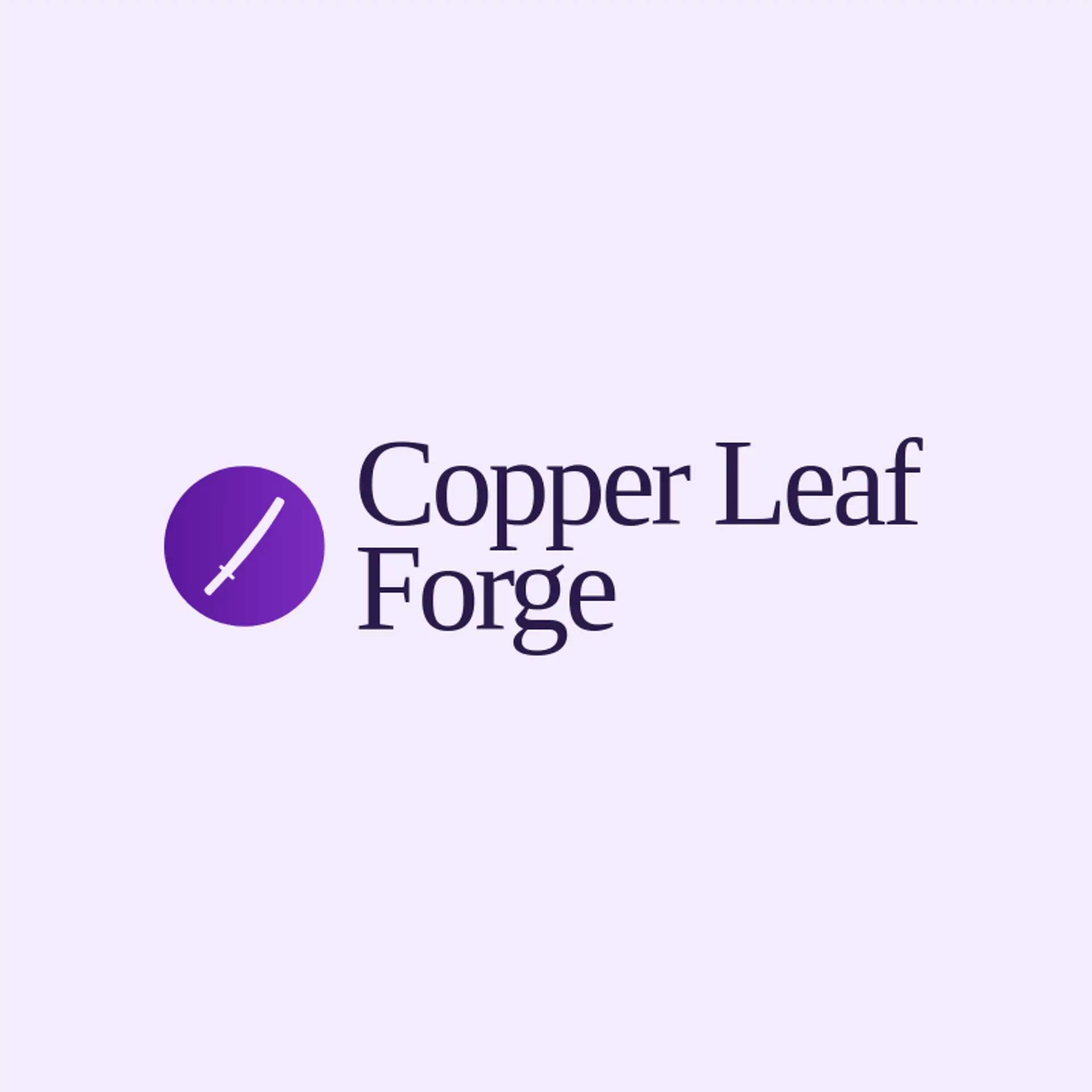 Copper Leaf Forge logo for katana